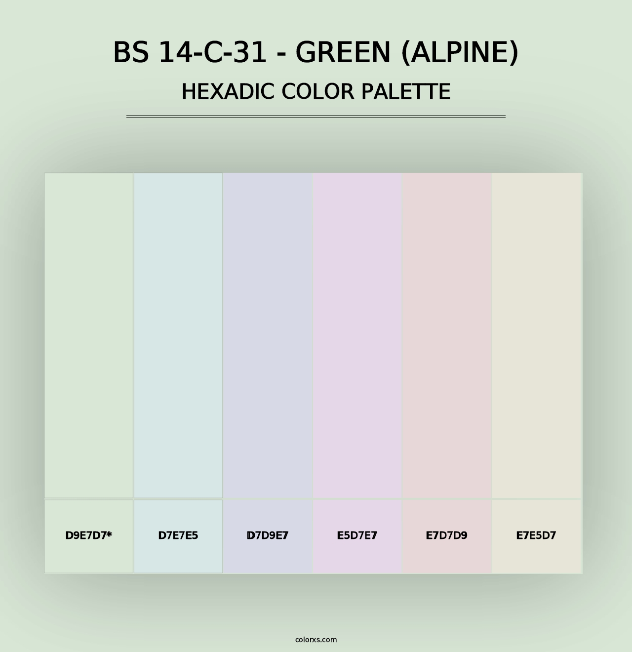 BS 14-C-31 - Green (Alpine) - Hexadic Color Palette