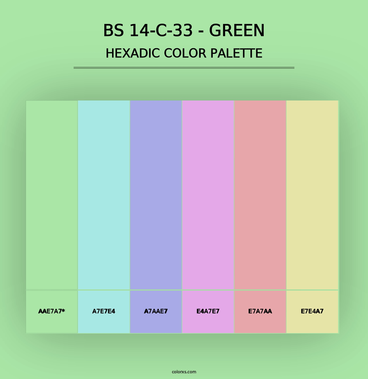 BS 14-C-33 - Green - Hexadic Color Palette