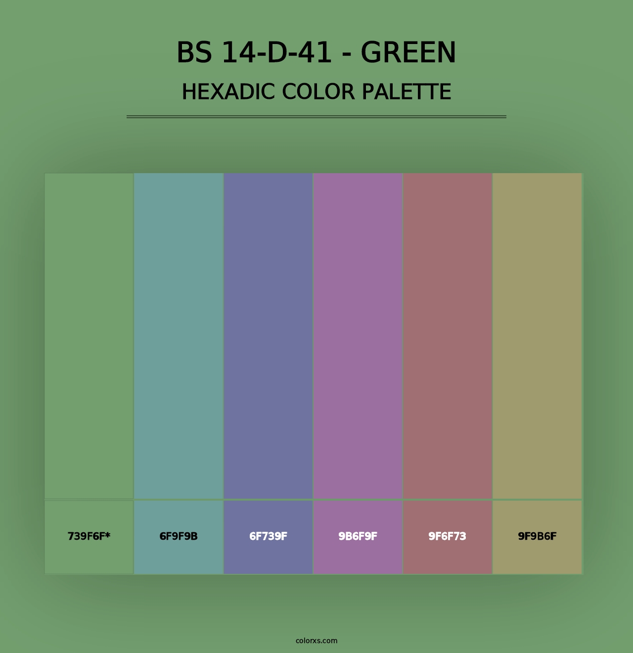 BS 14-D-41 - Green - Hexadic Color Palette