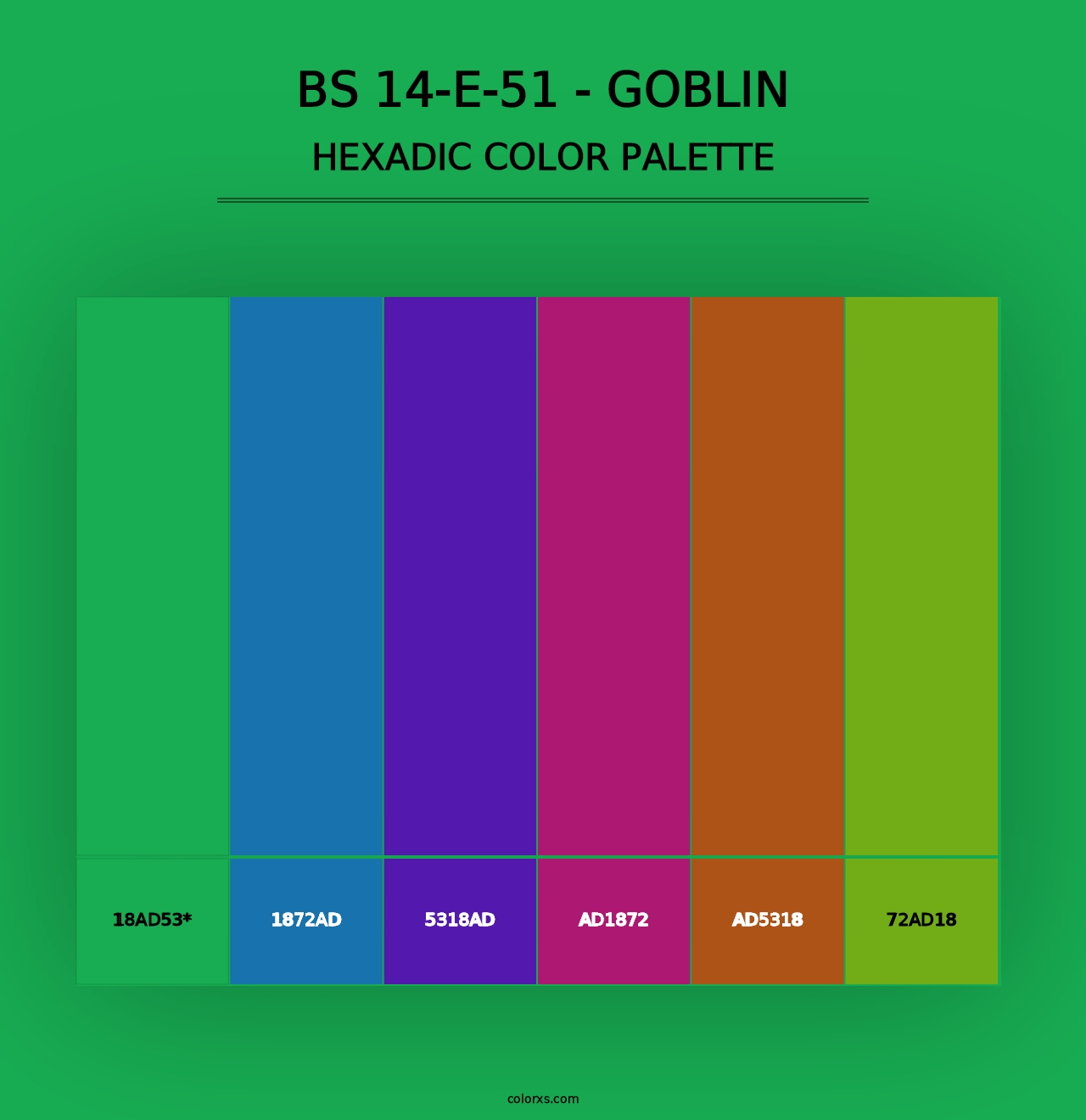 BS 14-E-51 - Goblin - Hexadic Color Palette