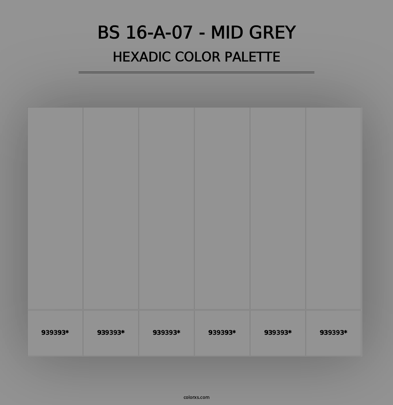 BS 16-A-07 - Mid Grey - Hexadic Color Palette