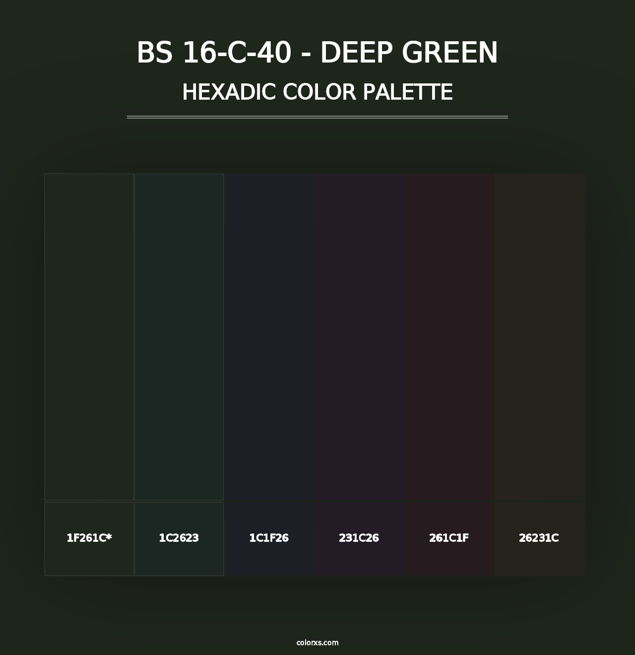 BS 16-C-40 - Deep Green - Hexadic Color Palette