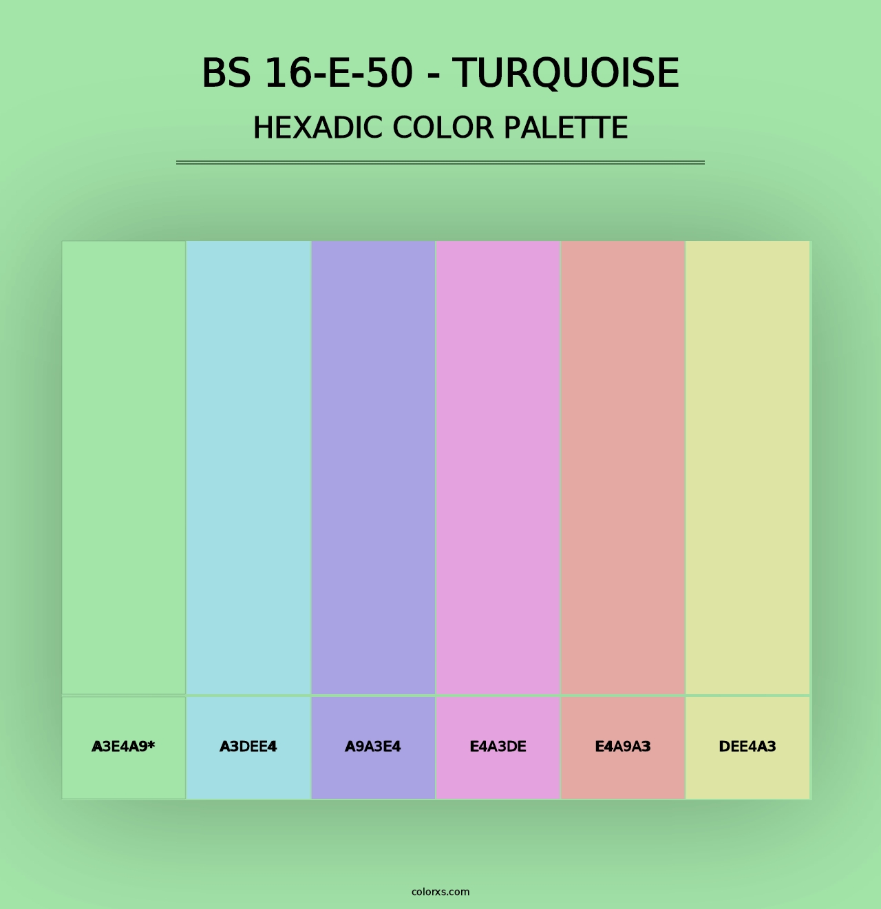 BS 16-E-50 - Turquoise - Hexadic Color Palette