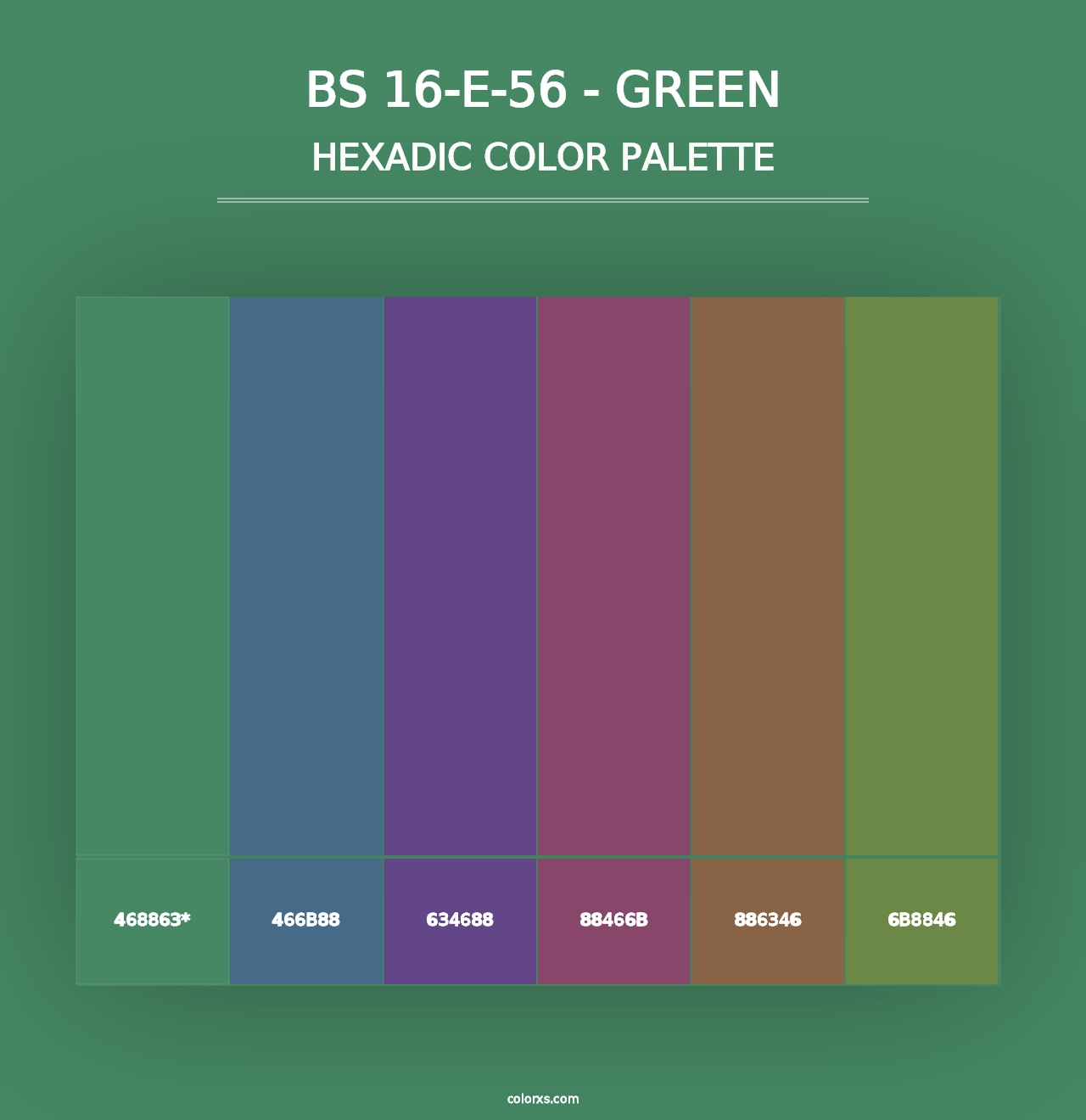 BS 16-E-56 - Green - Hexadic Color Palette