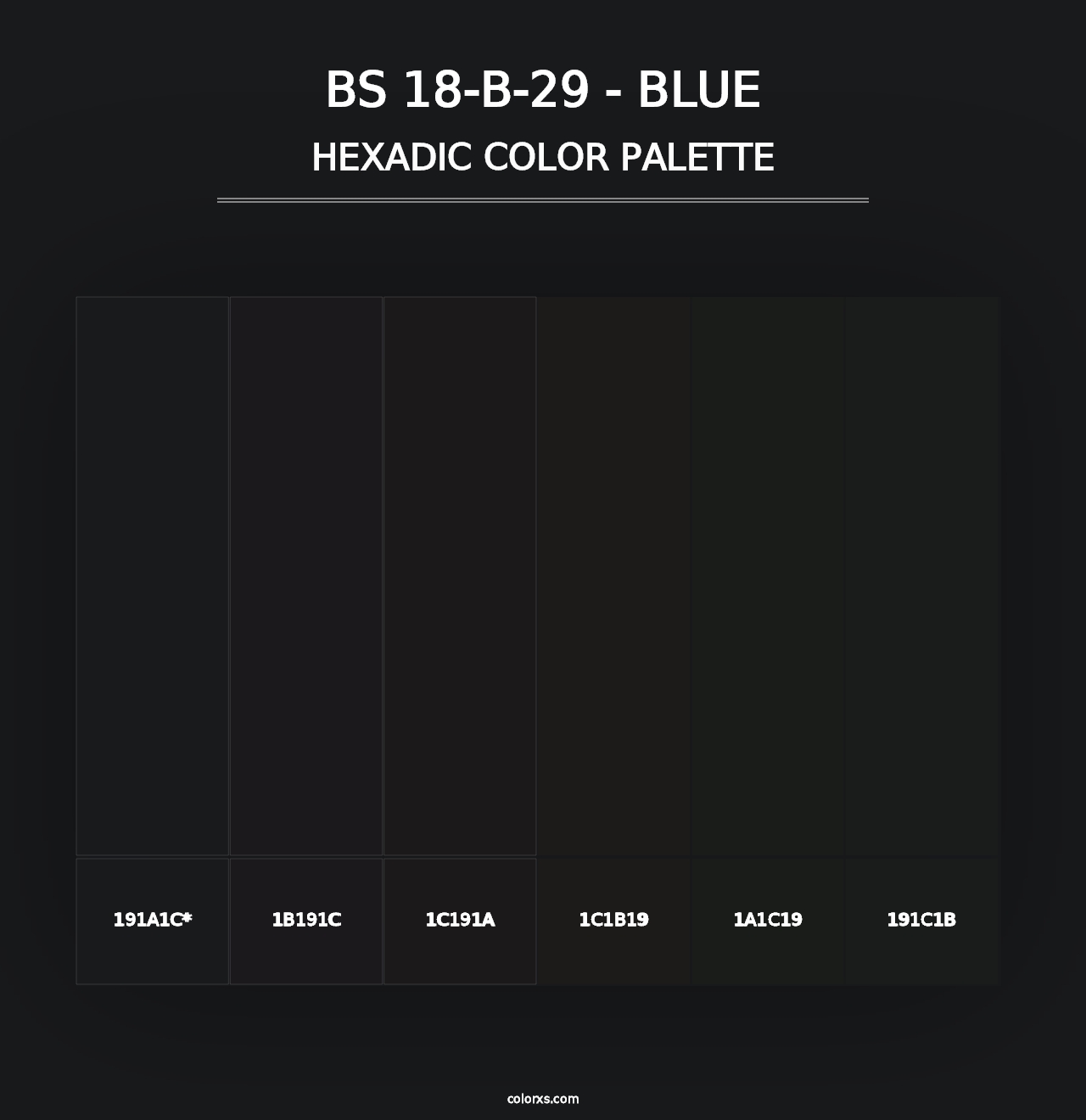 BS 18-B-29 - Blue - Hexadic Color Palette