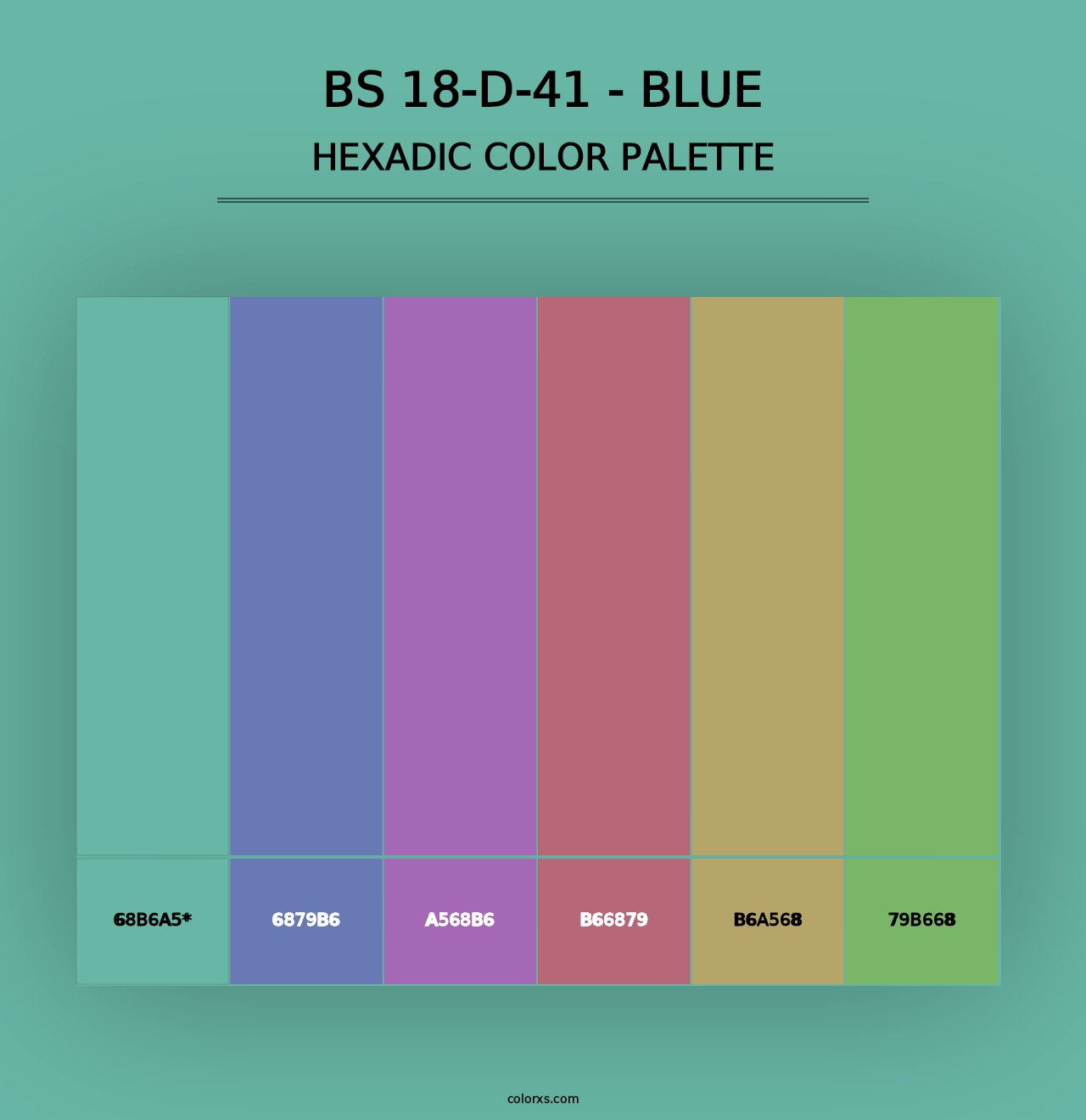 BS 18-D-41 - Blue - Hexadic Color Palette