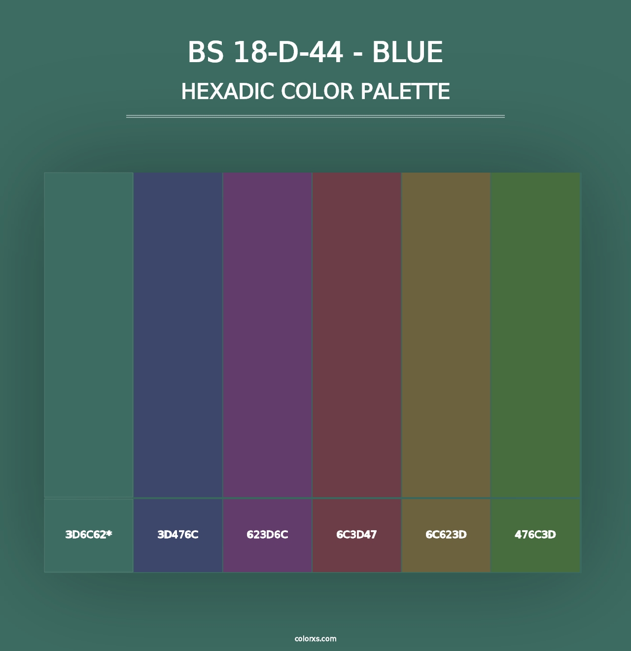 BS 18-D-44 - Blue - Hexadic Color Palette