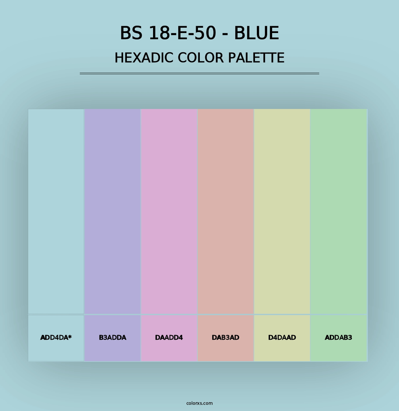 BS 18-E-50 - Blue - Hexadic Color Palette