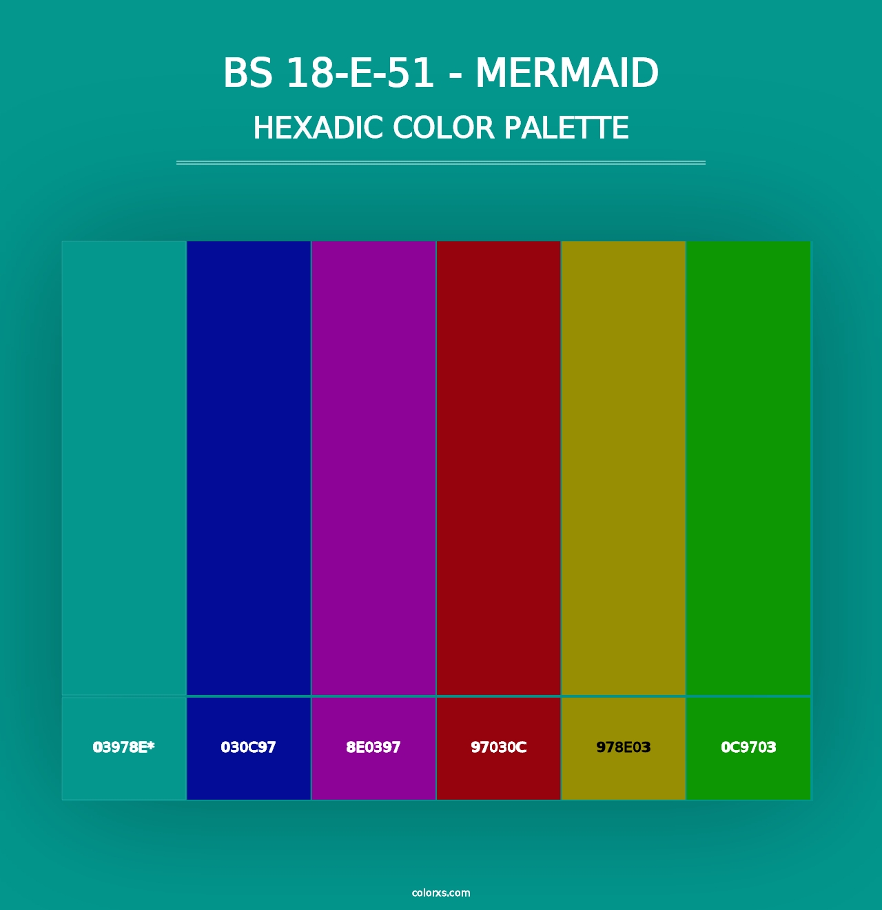 BS 18-E-51 - Mermaid - Hexadic Color Palette