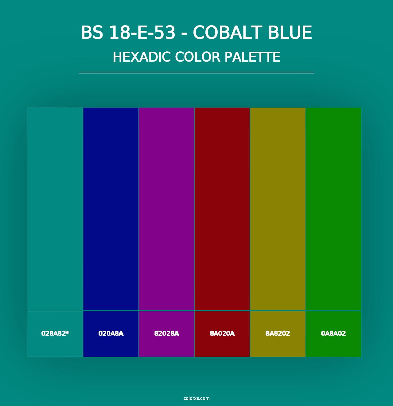 BS 18-E-53 - Cobalt Blue - Hexadic Color Palette