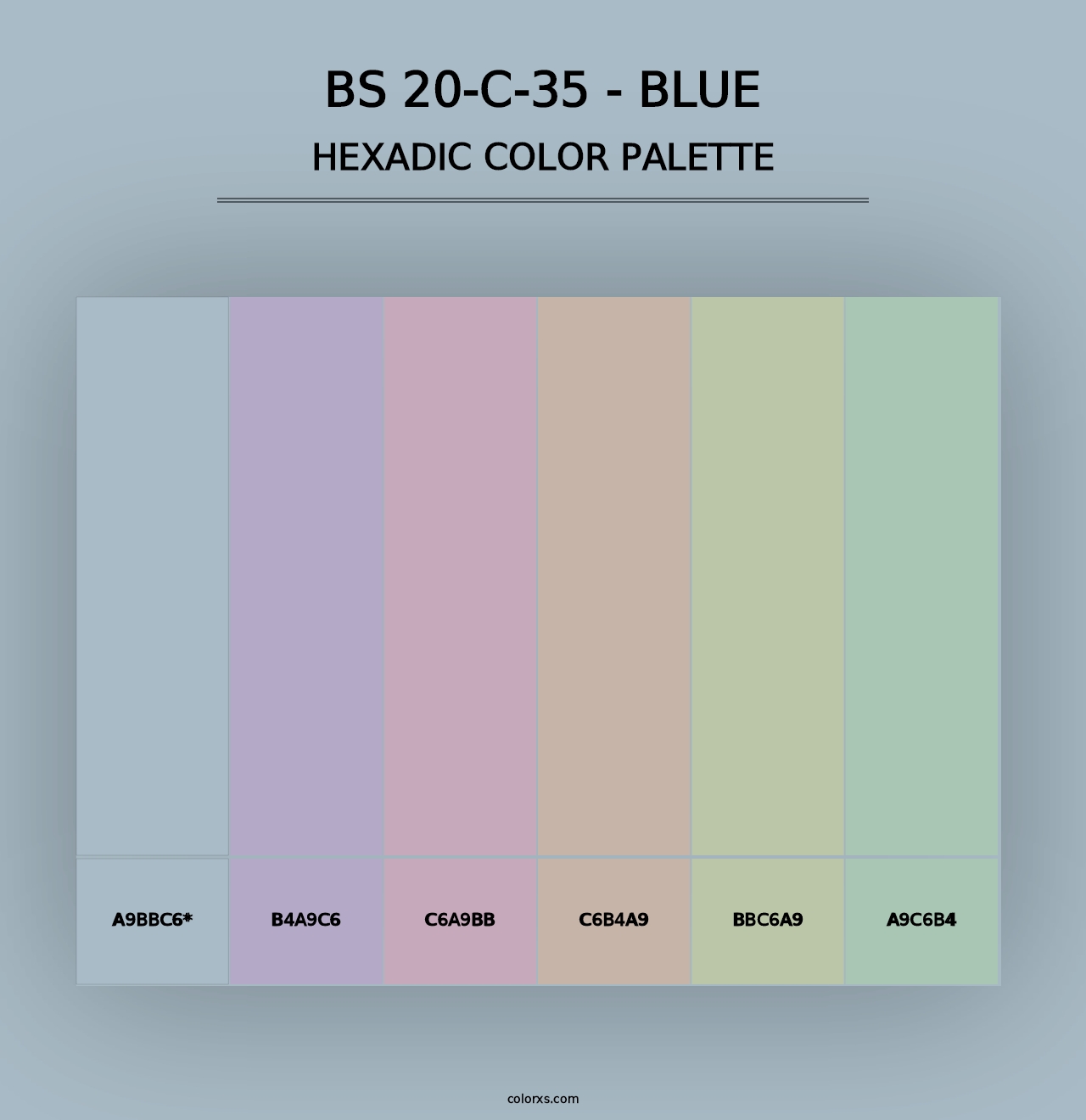 BS 20-C-35 - Blue - Hexadic Color Palette