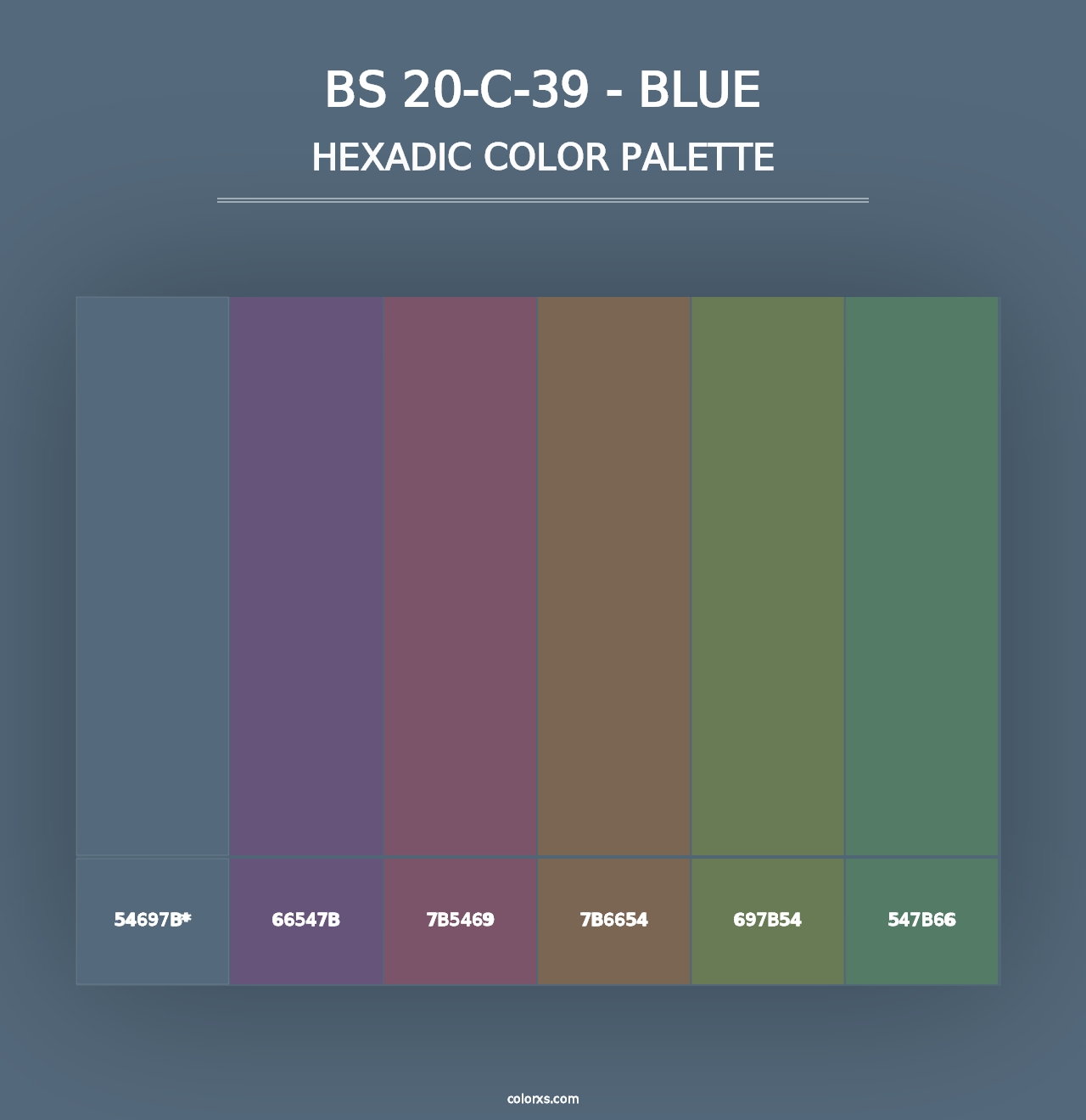 BS 20-C-39 - Blue - Hexadic Color Palette