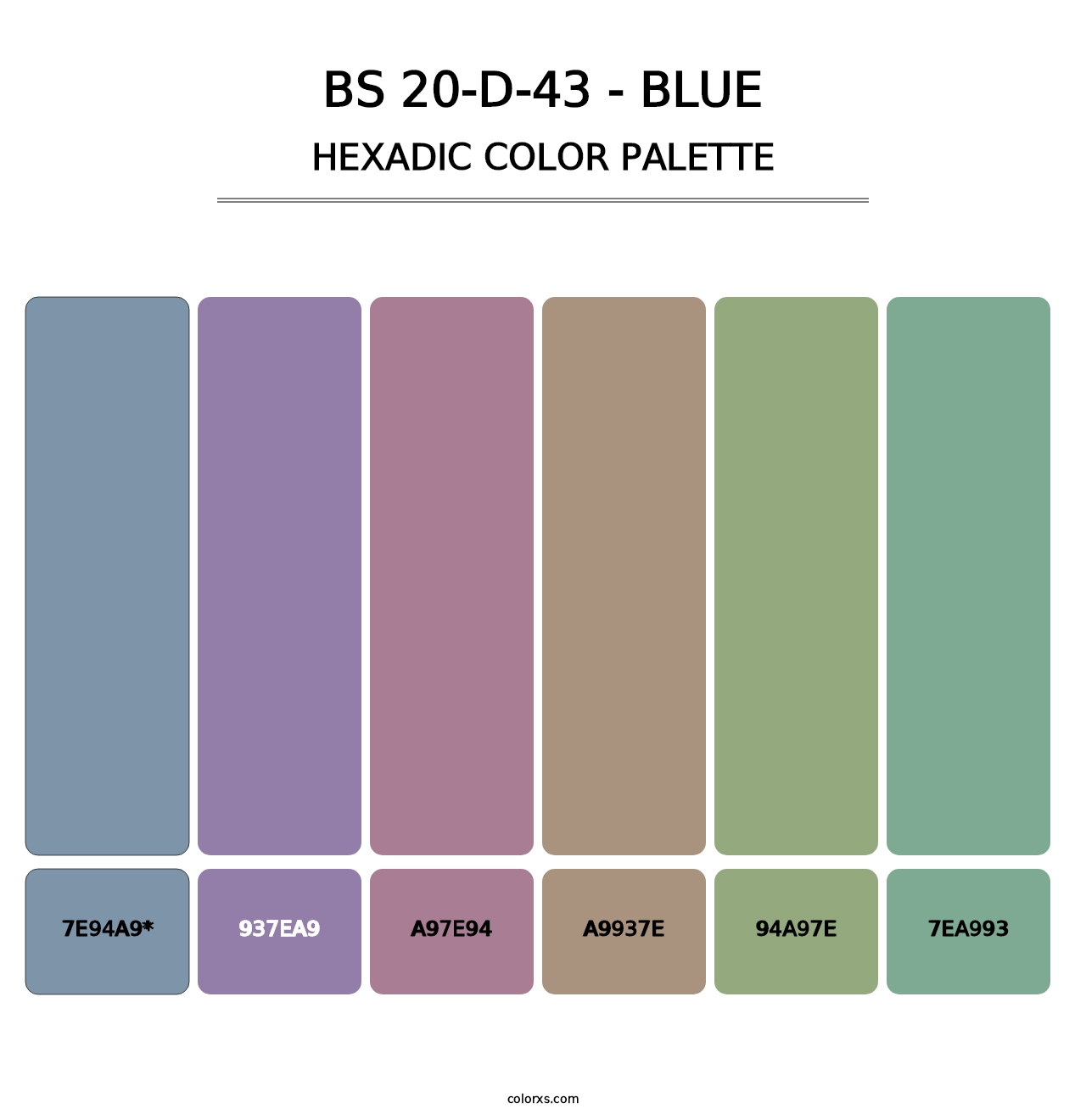 BS 20-D-43 - Blue - Hexadic Color Palette