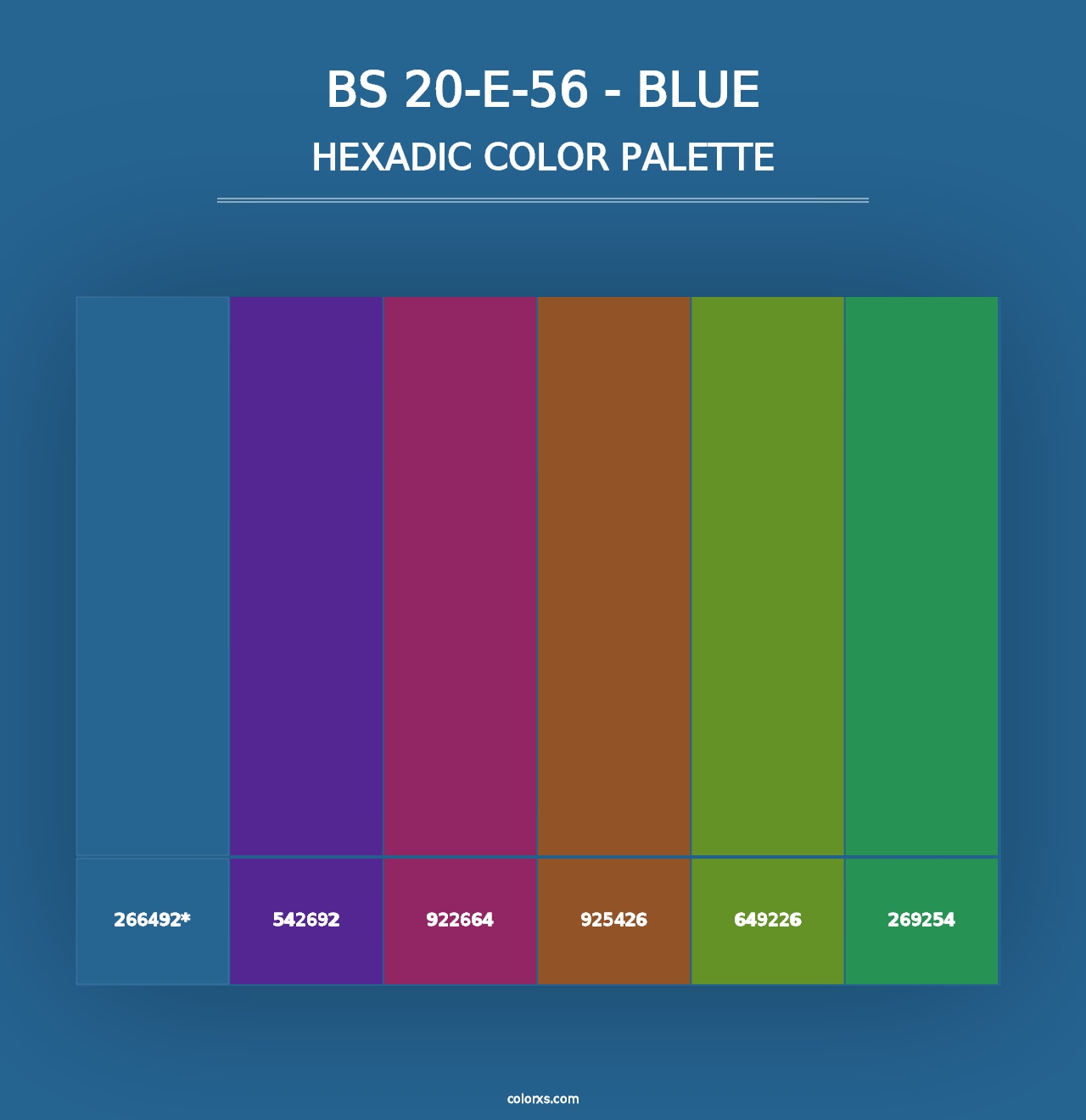 BS 20-E-56 - Blue - Hexadic Color Palette