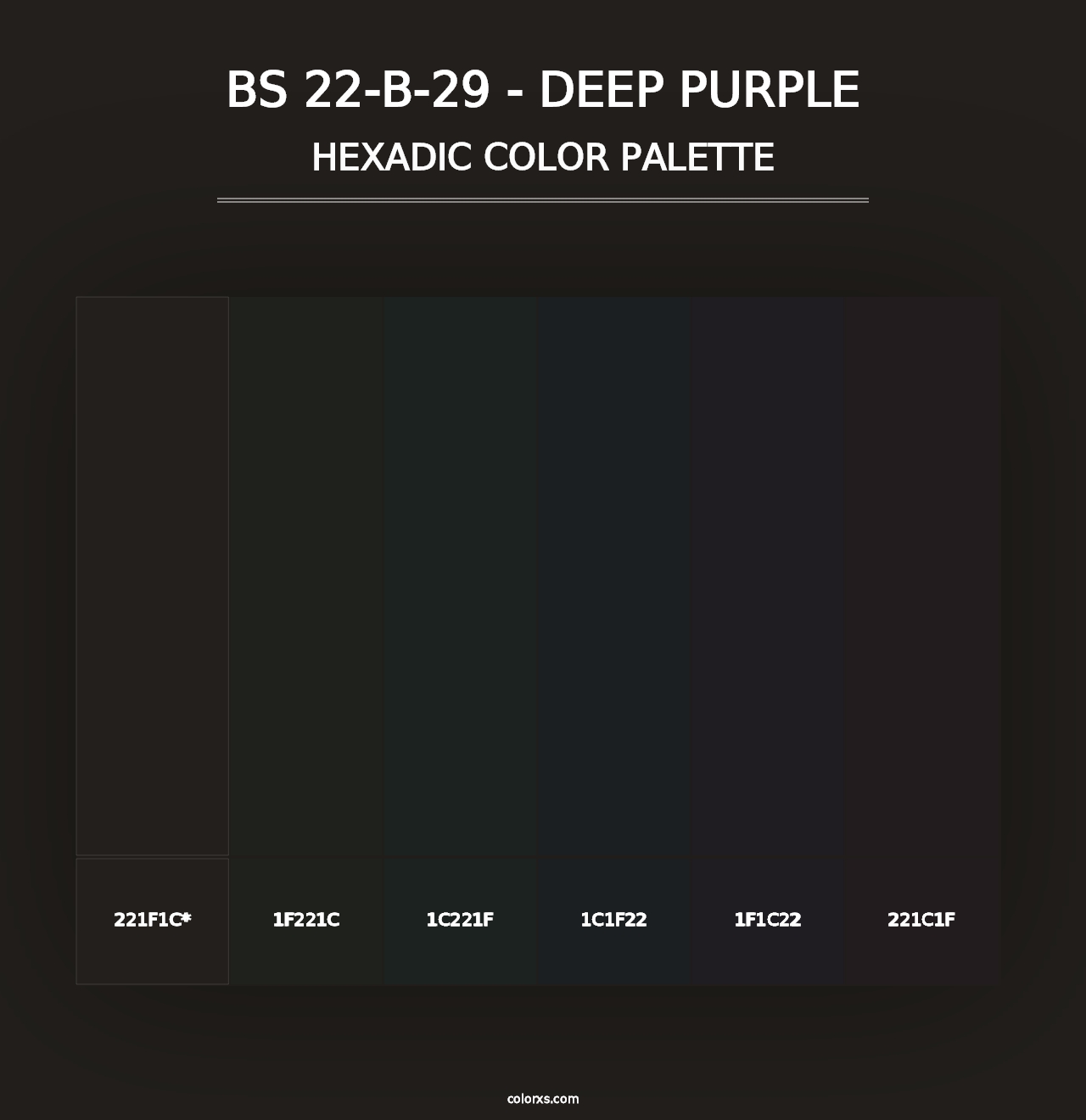 BS 22-B-29 - Deep Purple - Hexadic Color Palette