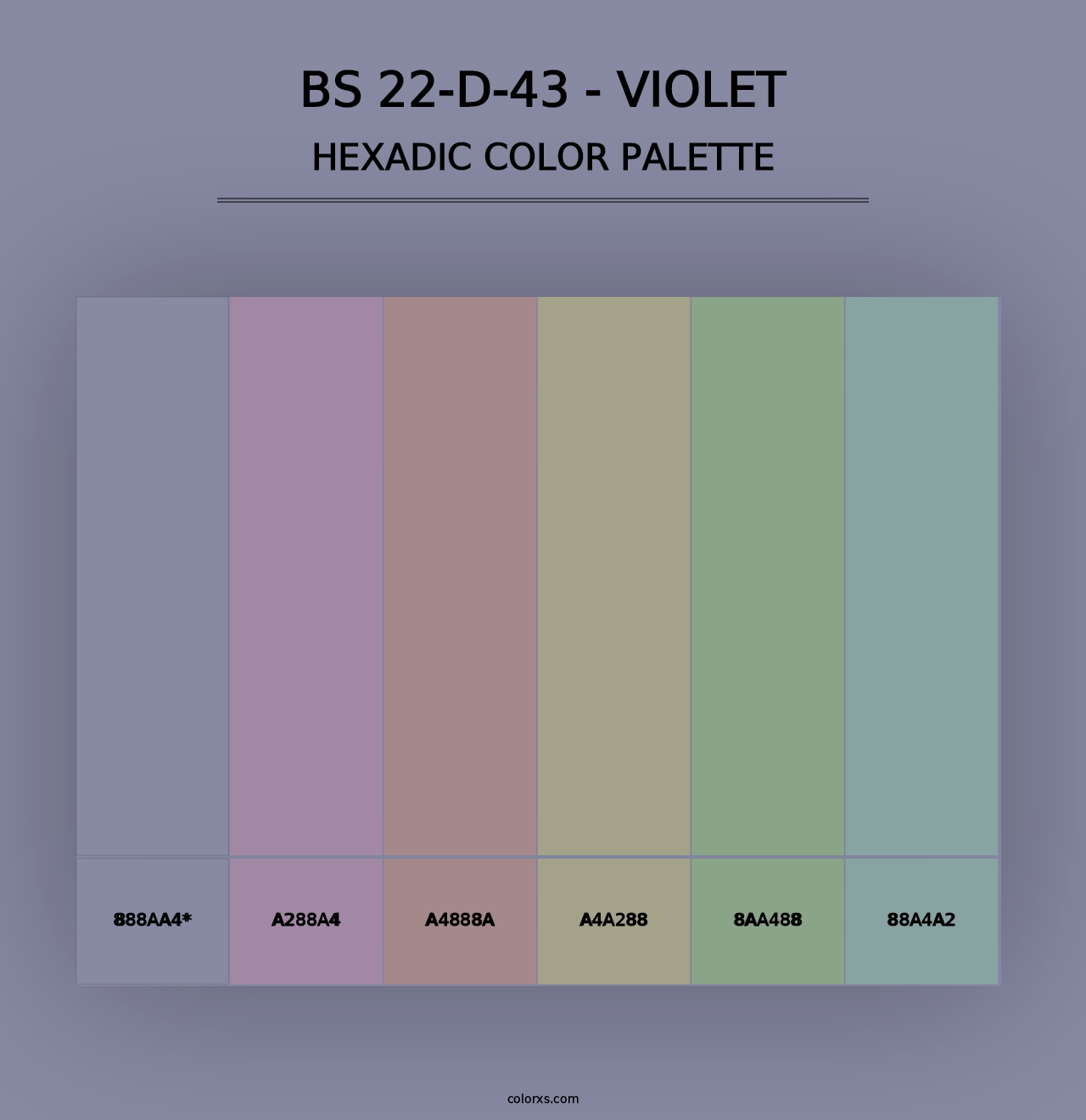 BS 22-D-43 - Violet - Hexadic Color Palette