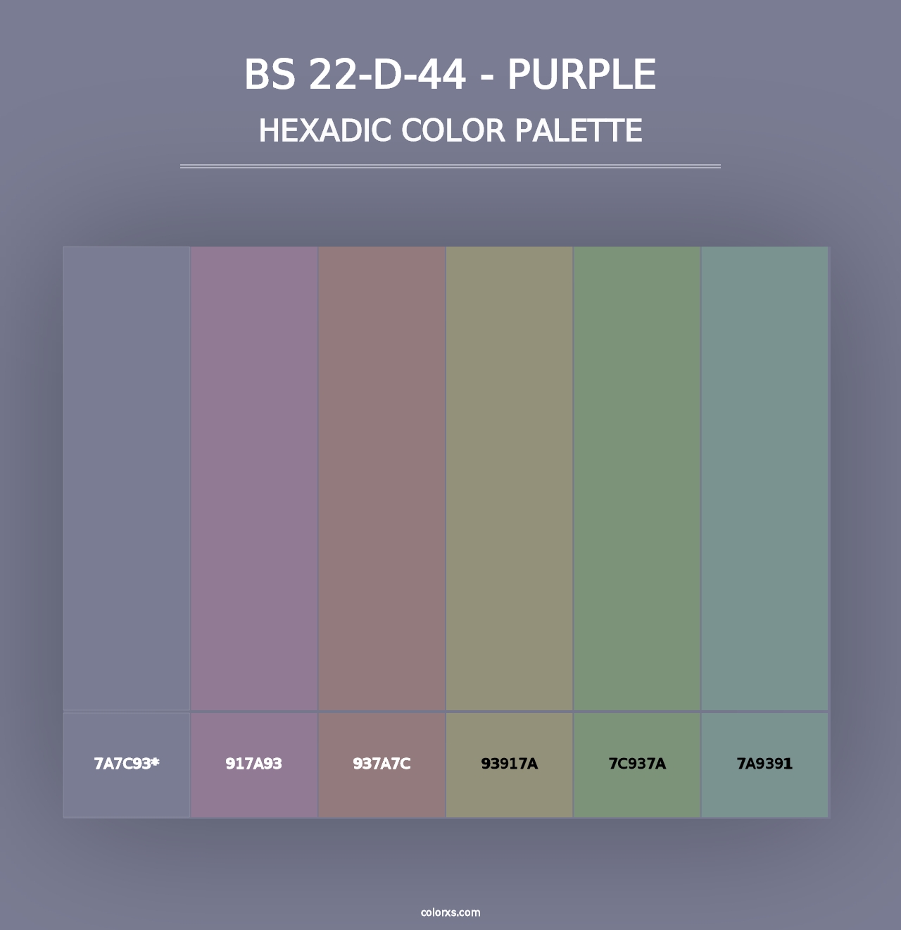 BS 22-D-44 - Purple - Hexadic Color Palette