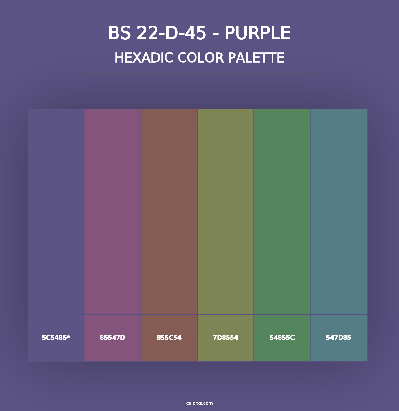 BS 22-D-45 - Purple - Hexadic Color Palette