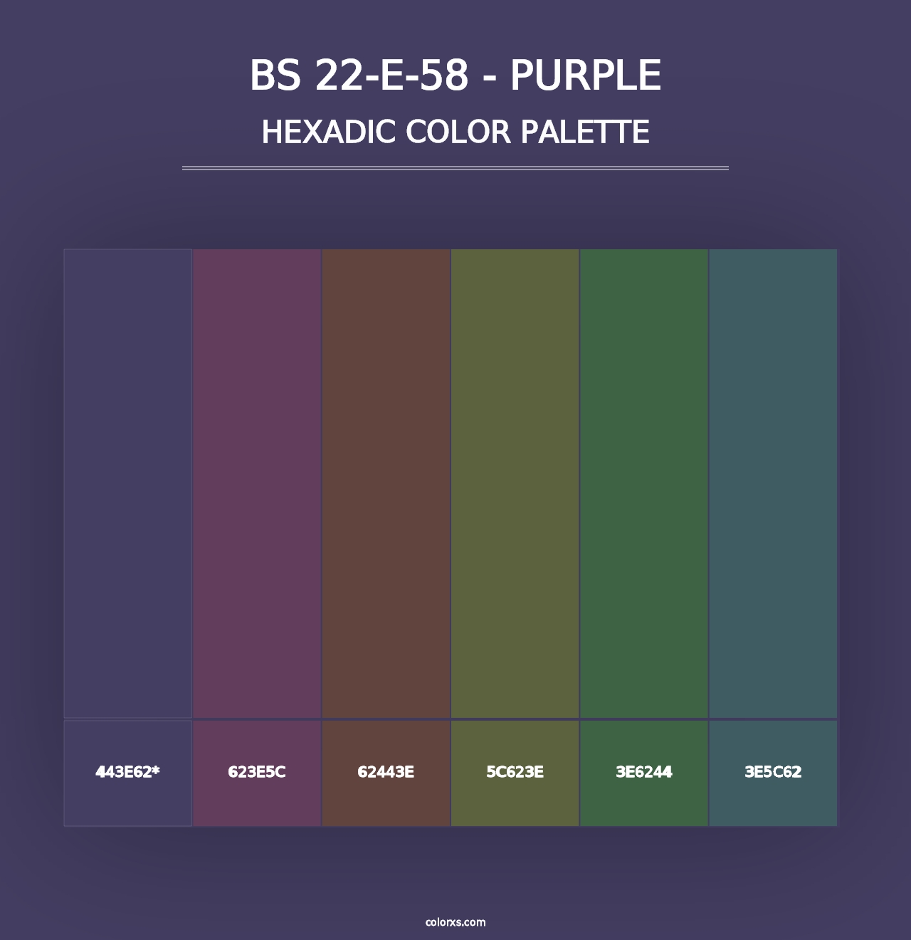 BS 22-E-58 - Purple - Hexadic Color Palette