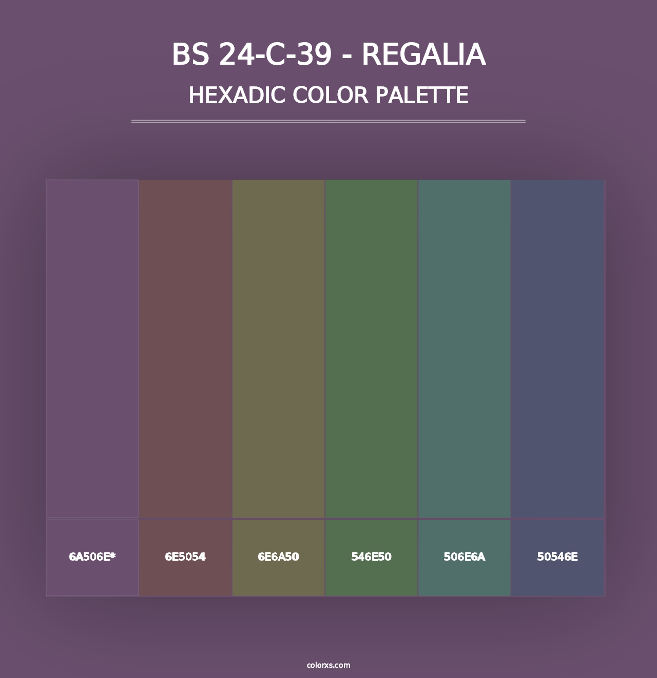 BS 24-C-39 - Regalia - Hexadic Color Palette