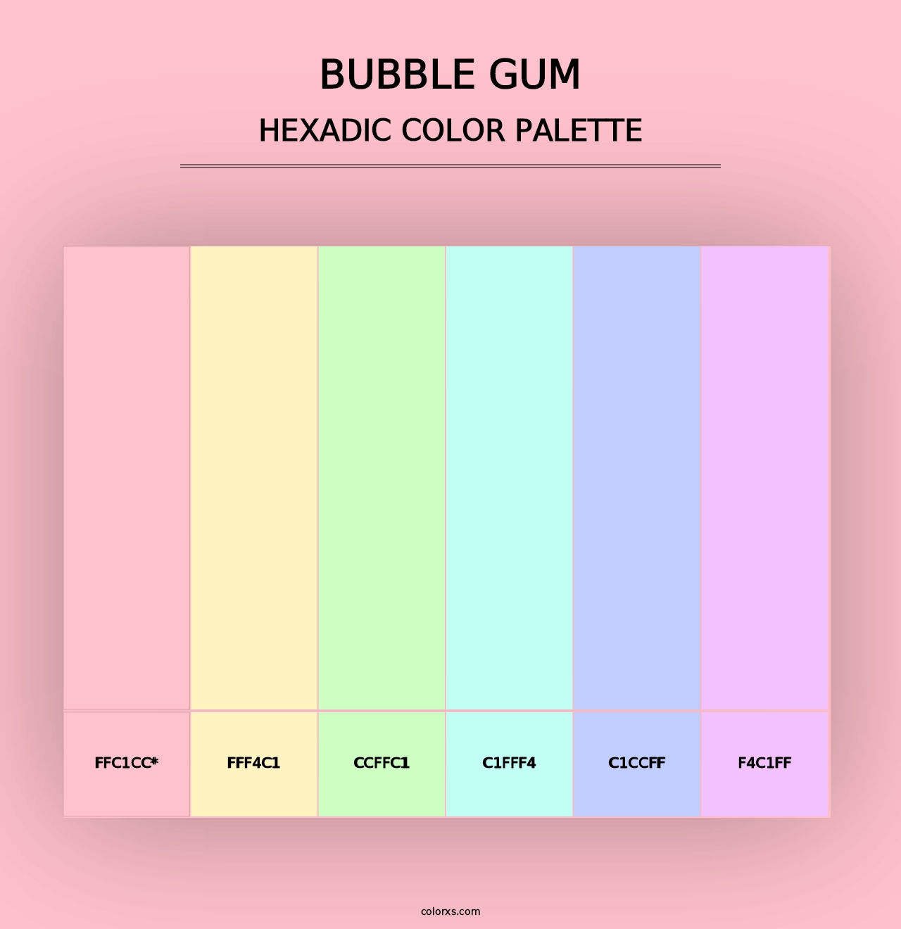 Bubble Gum - Hexadic Color Palette