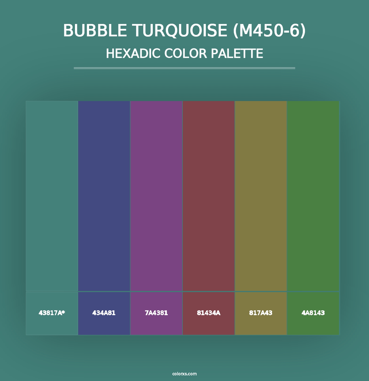 Bubble Turquoise (M450-6) - Hexadic Color Palette