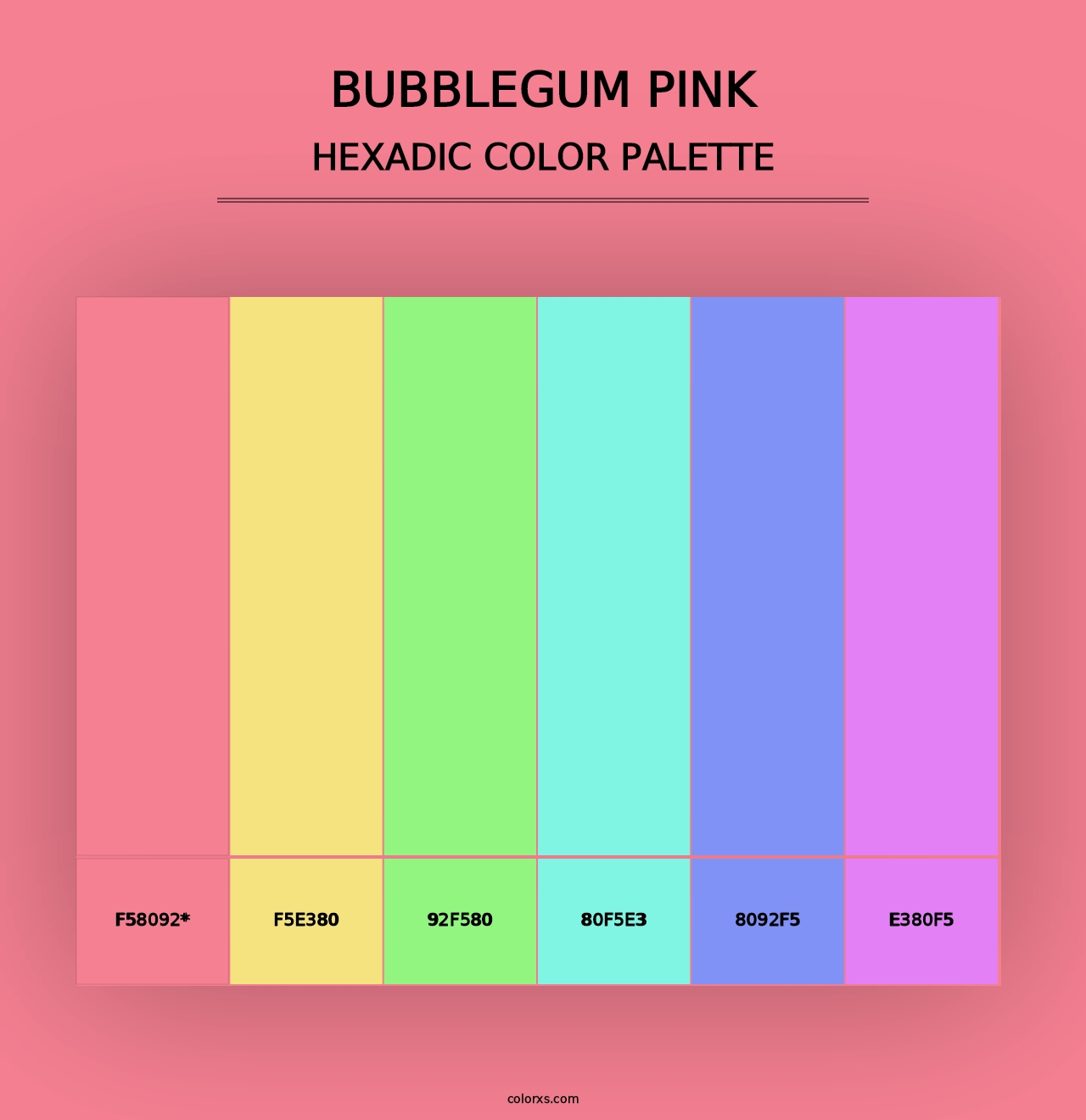 Bubblegum Pink - Hexadic Color Palette