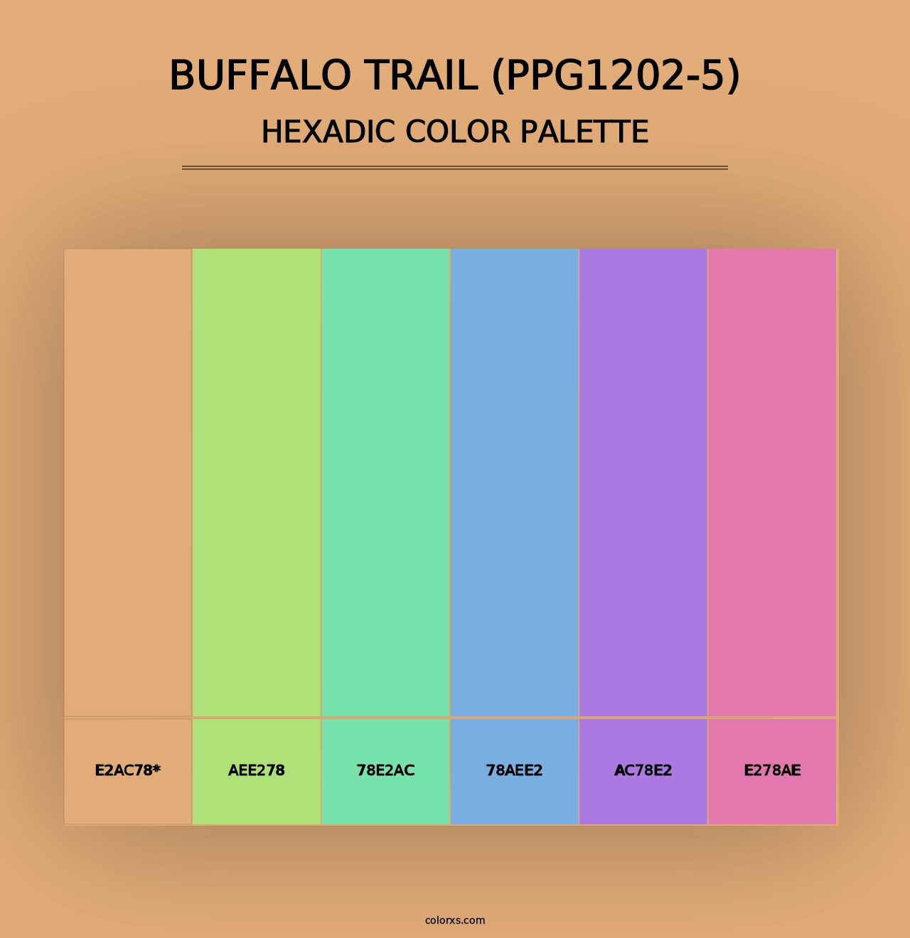 Buffalo Trail (PPG1202-5) - Hexadic Color Palette