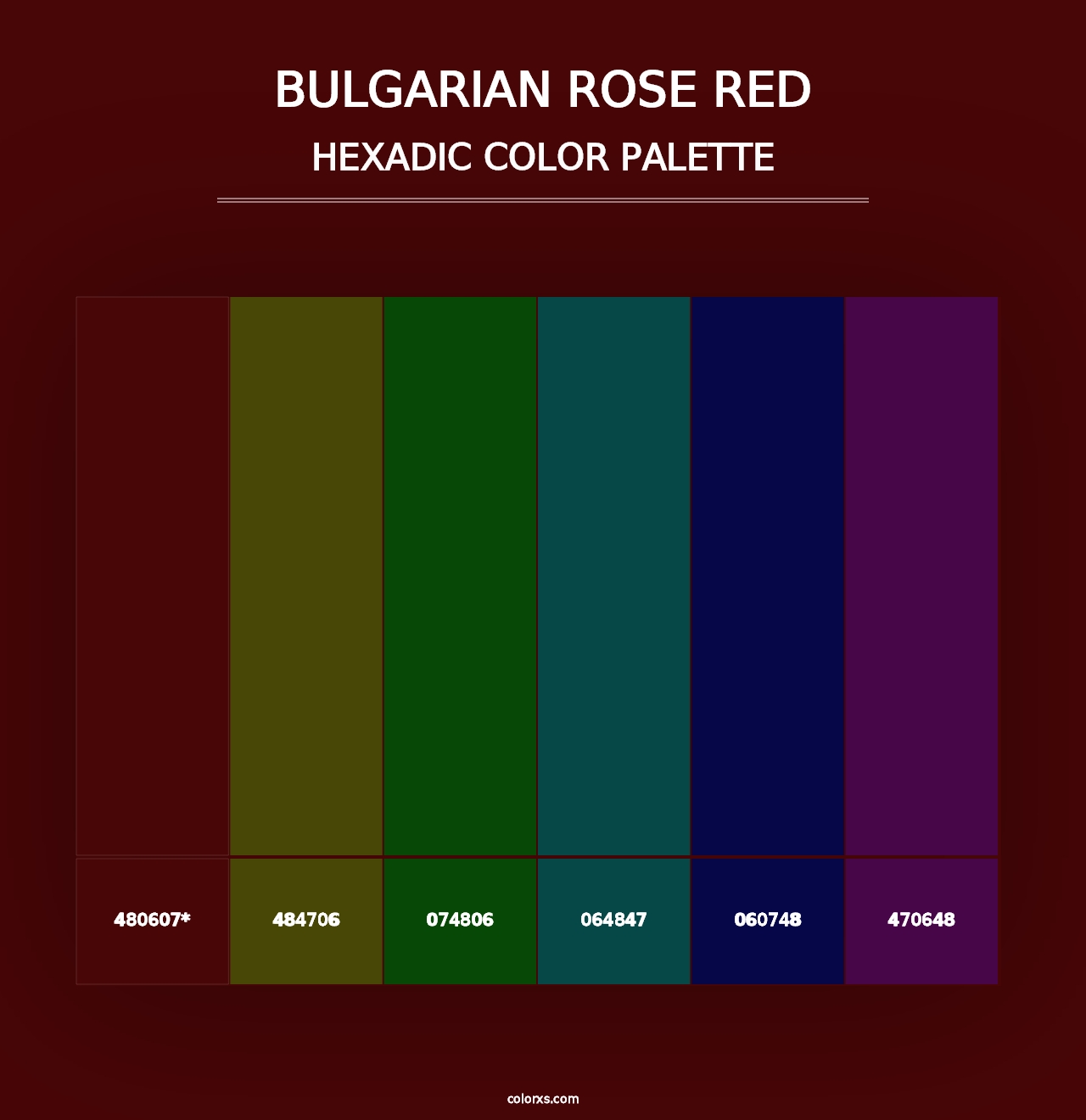 Bulgarian Rose Red - Hexadic Color Palette