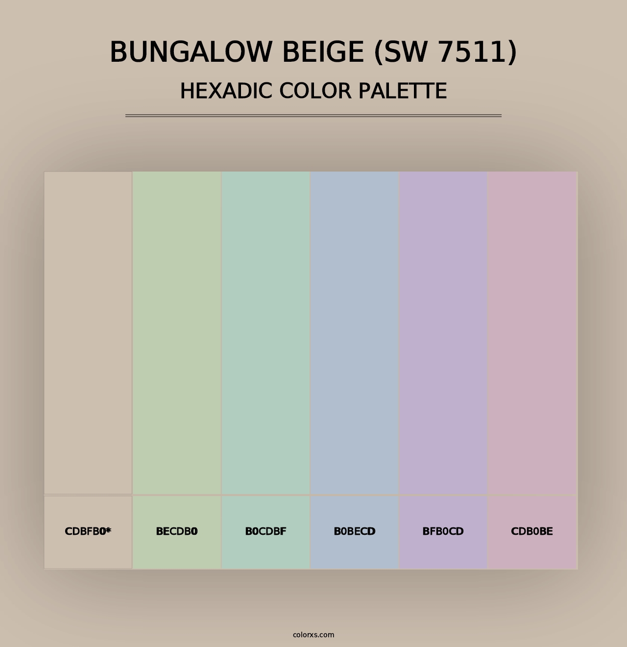 Bungalow Beige (SW 7511) - Hexadic Color Palette