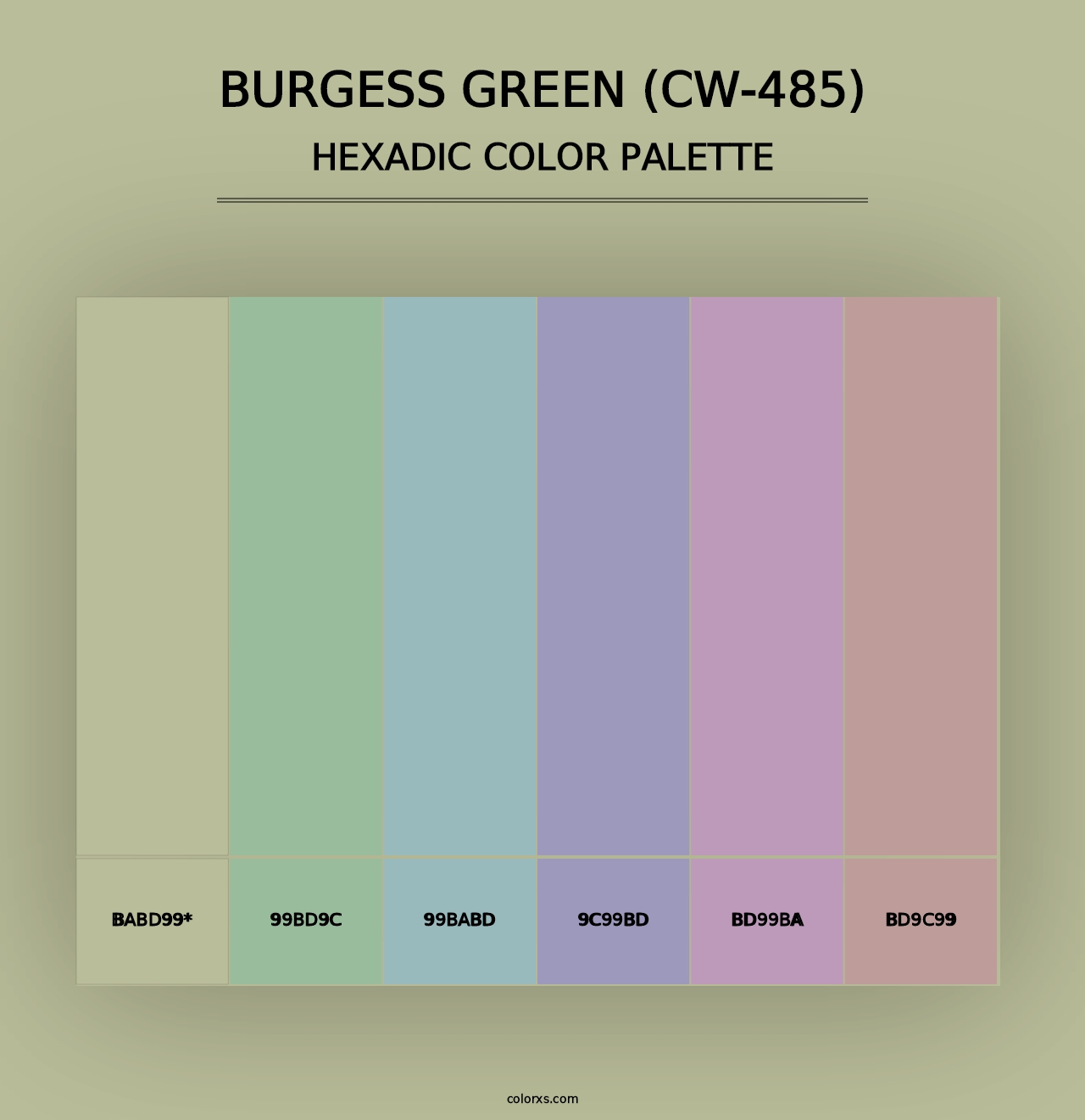 Burgess Green (CW-485) - Hexadic Color Palette