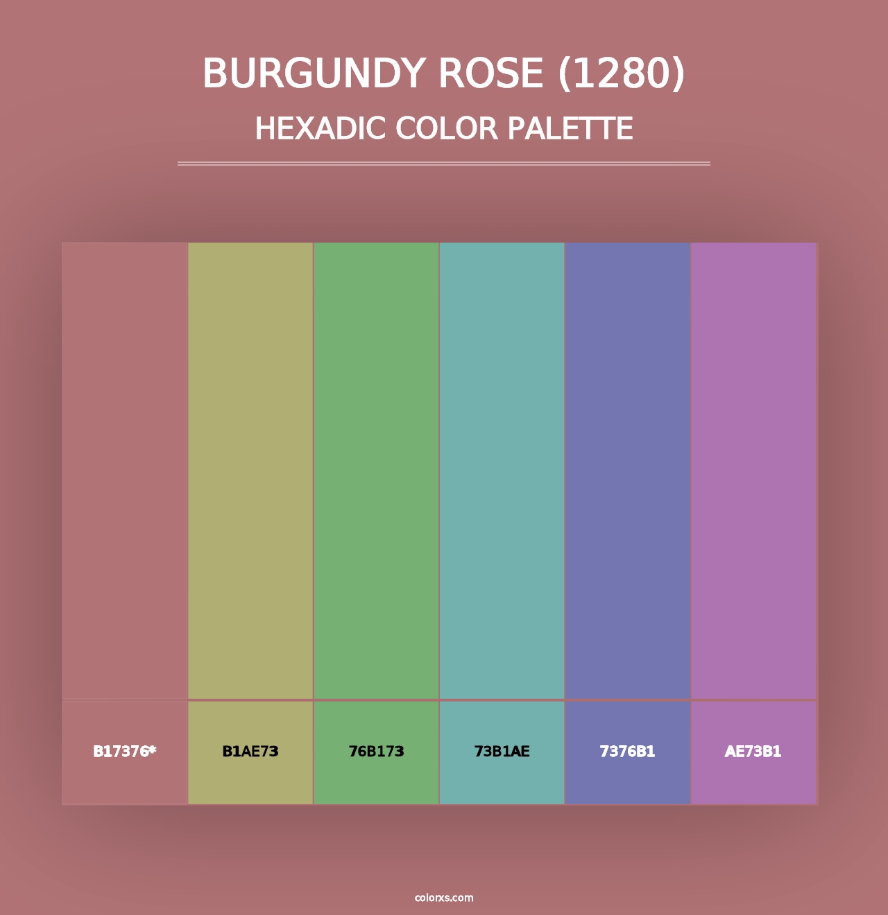 Burgundy Rose (1280) - Hexadic Color Palette