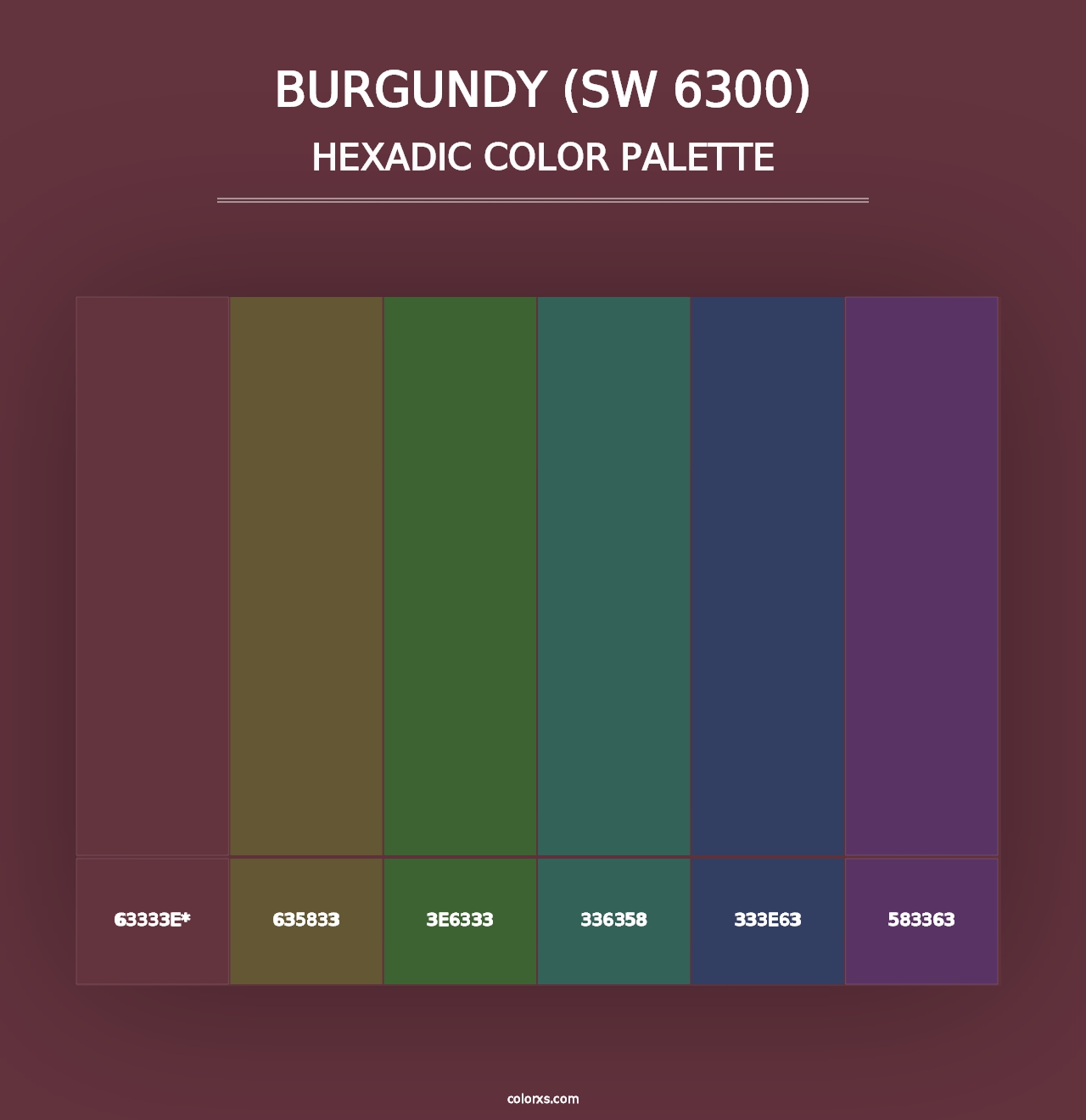 Burgundy (SW 6300) - Hexadic Color Palette