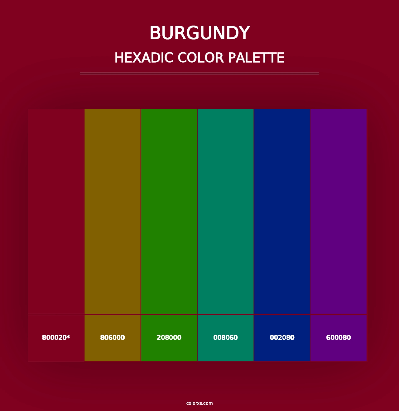 Burgundy - Hexadic Color Palette