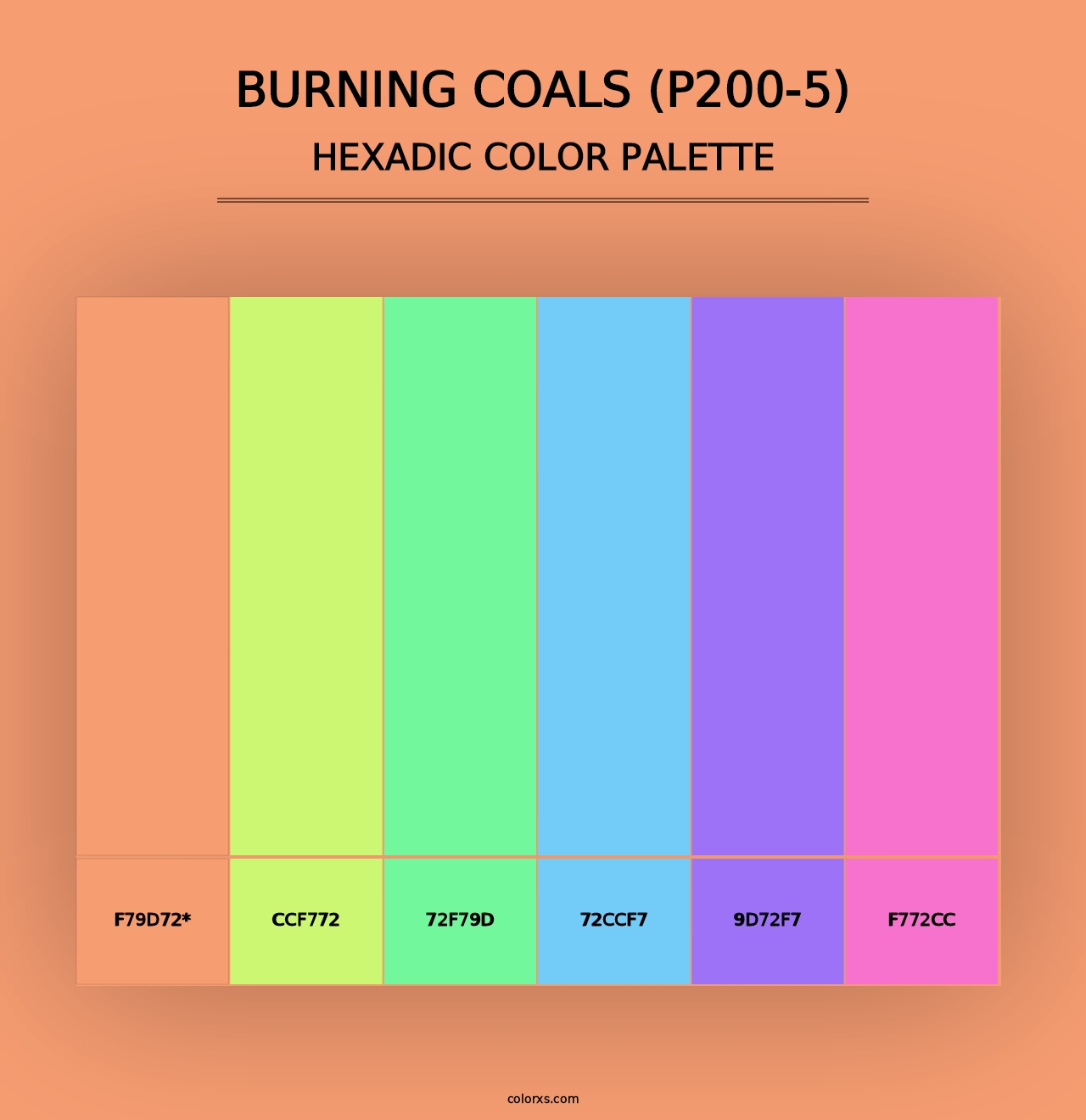 Burning Coals (P200-5) - Hexadic Color Palette