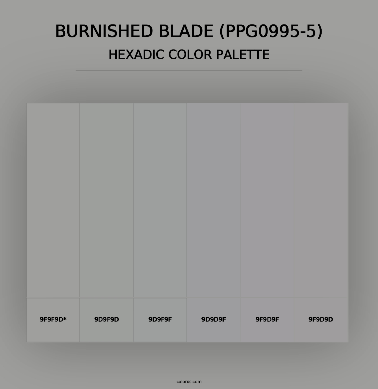 Burnished Blade (PPG0995-5) - Hexadic Color Palette