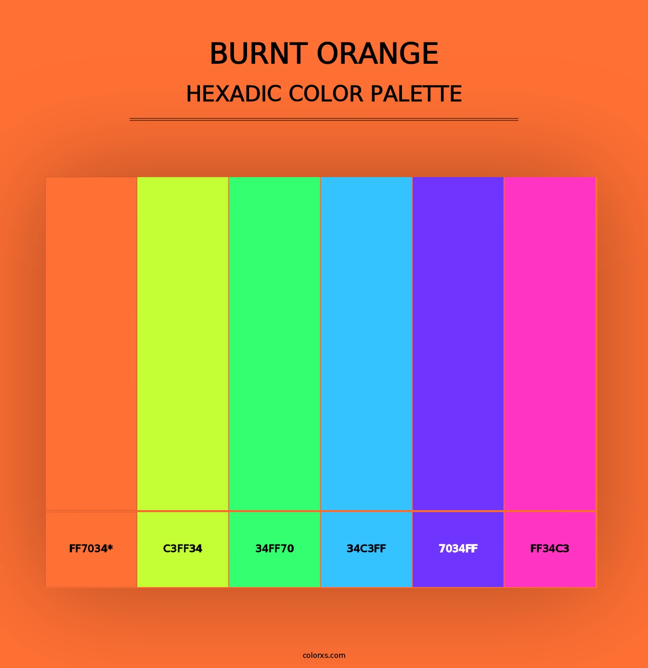 Burnt Orange - Hexadic Color Palette