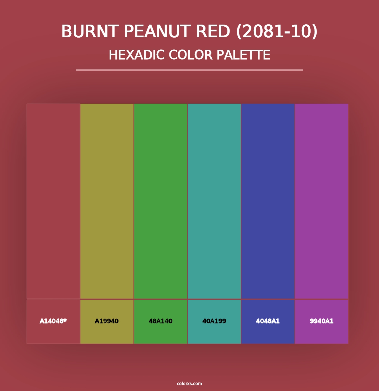 Burnt Peanut Red (2081-10) - Hexadic Color Palette