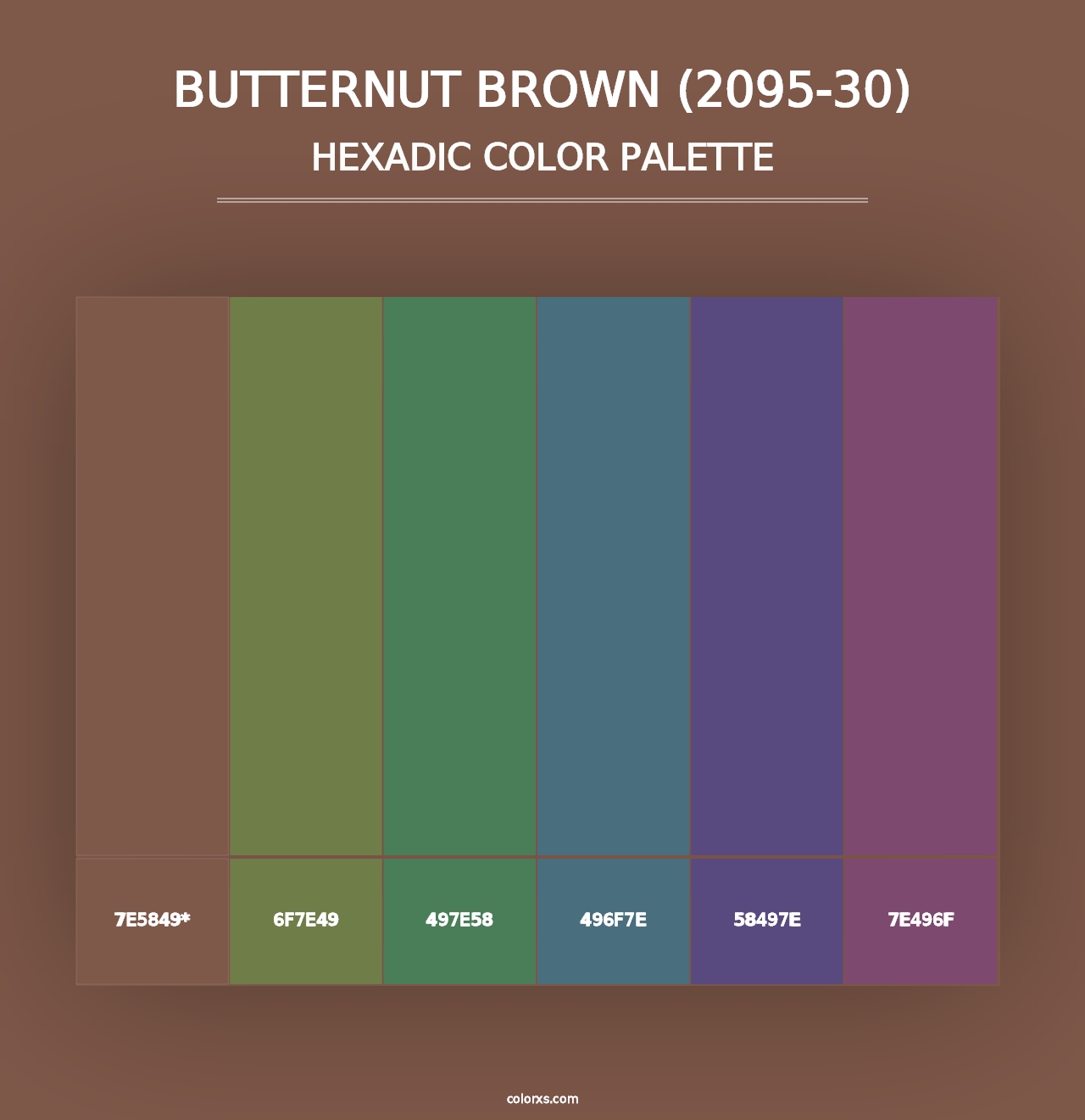 Butternut Brown (2095-30) - Hexadic Color Palette