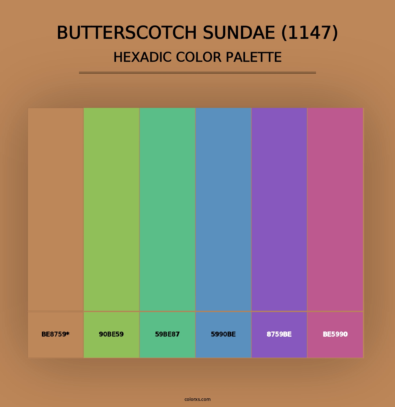 Butterscotch Sundae (1147) - Hexadic Color Palette