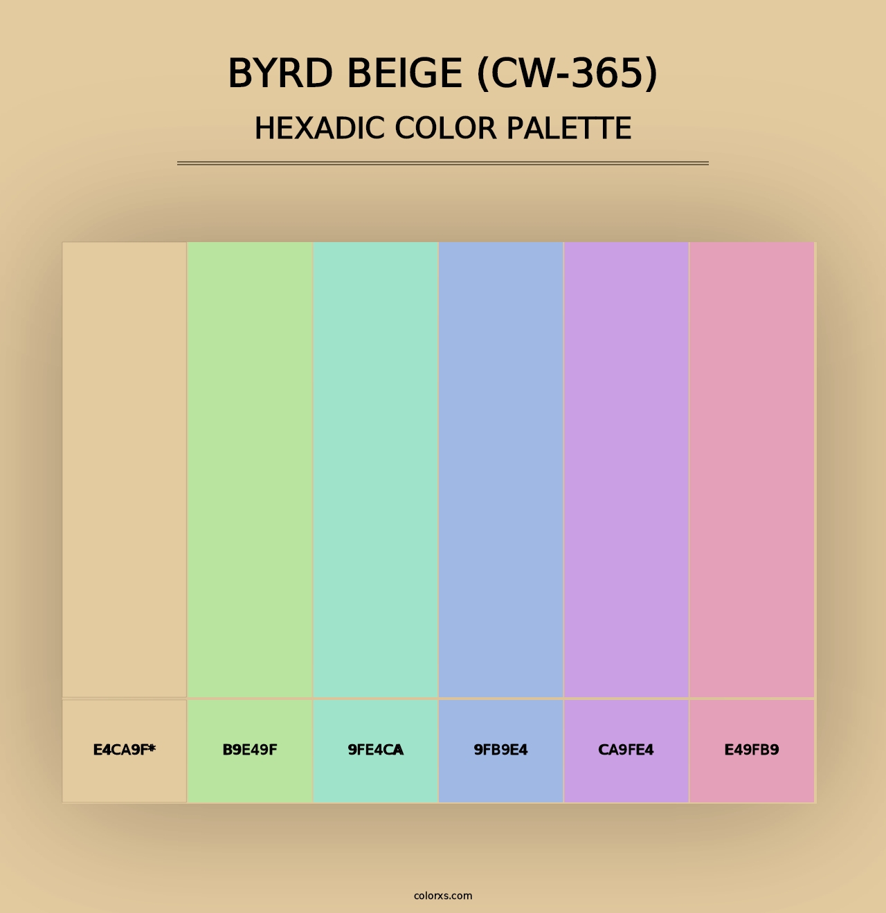 Byrd Beige (CW-365) - Hexadic Color Palette