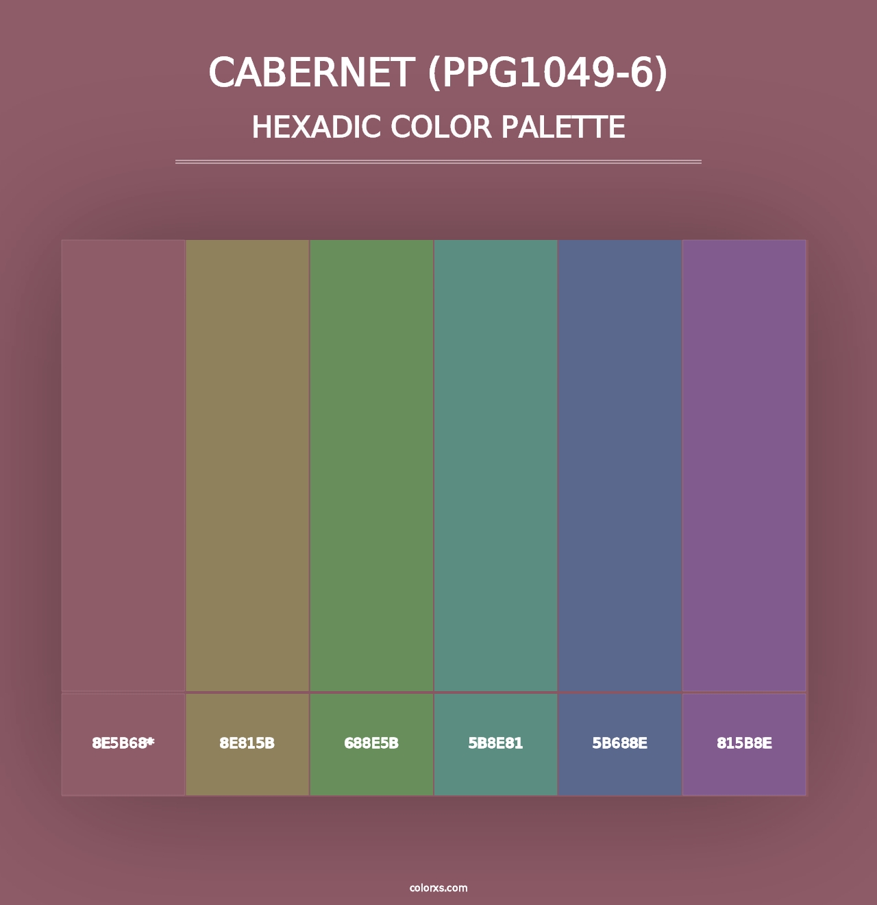 Cabernet (PPG1049-6) - Hexadic Color Palette