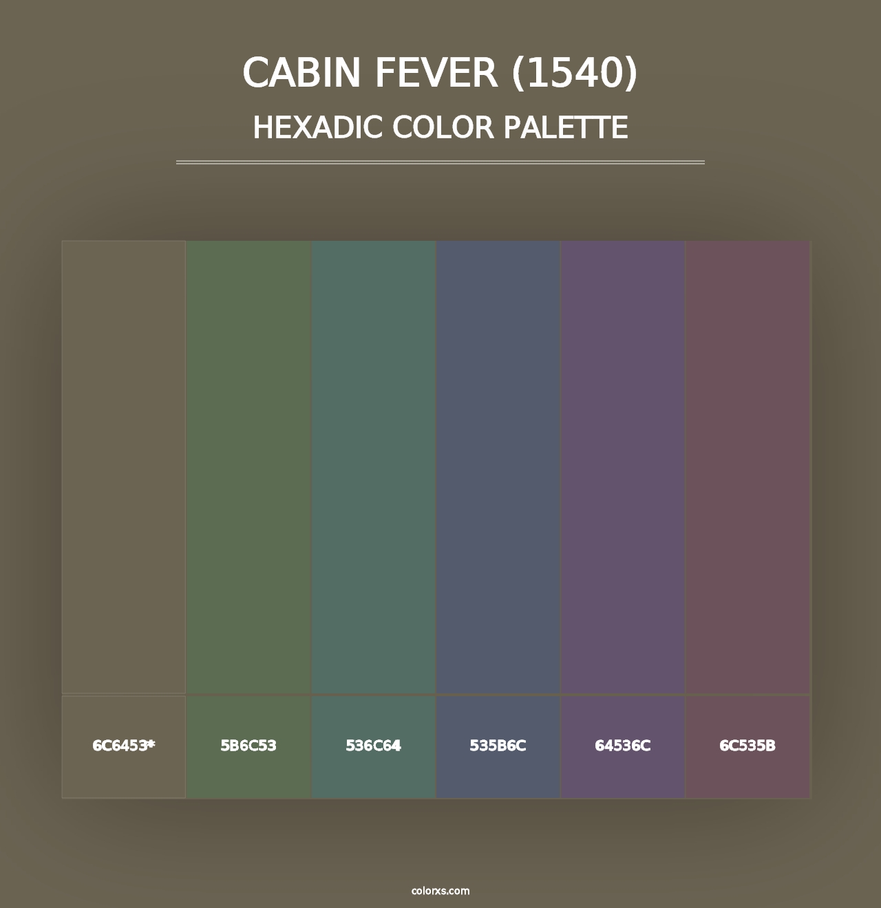 Cabin Fever (1540) - Hexadic Color Palette