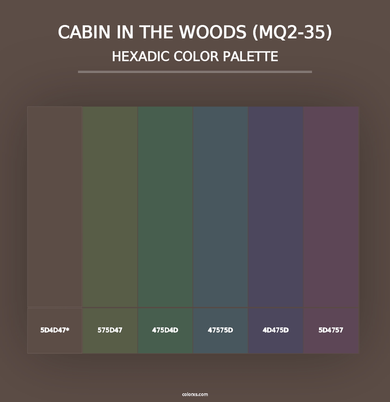 Cabin In The Woods (MQ2-35) - Hexadic Color Palette