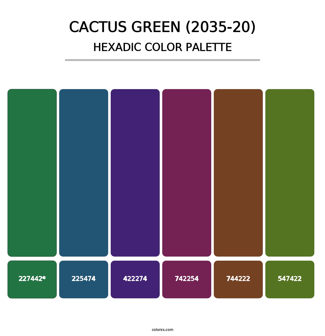 Cactus Green (2035-20) - Hexadic Color Palette