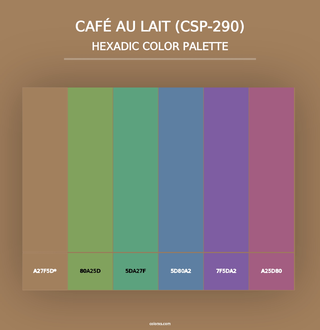 Café au Lait (CSP-290) - Hexadic Color Palette