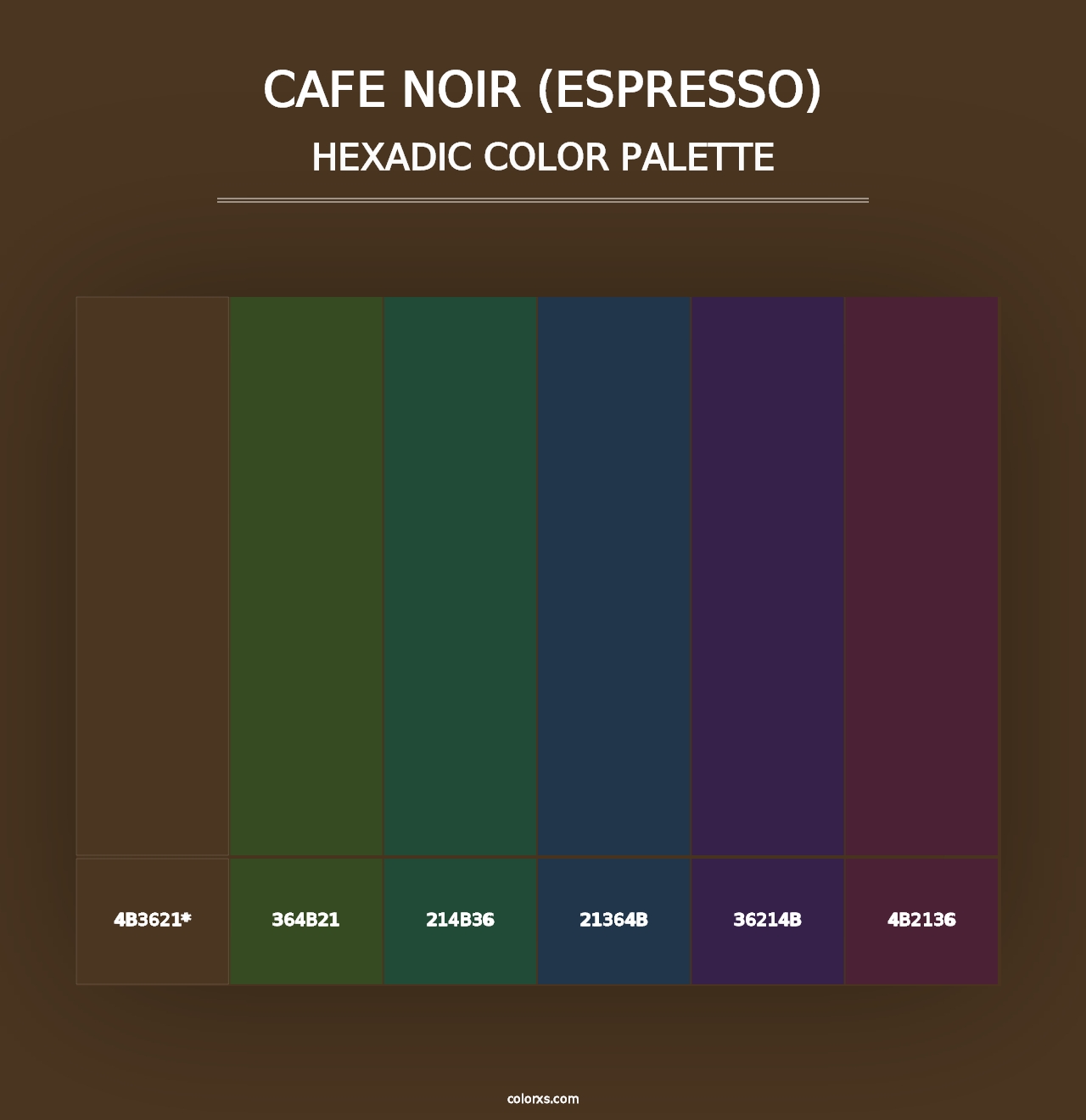 Cafe Noir (Espresso) - Hexadic Color Palette