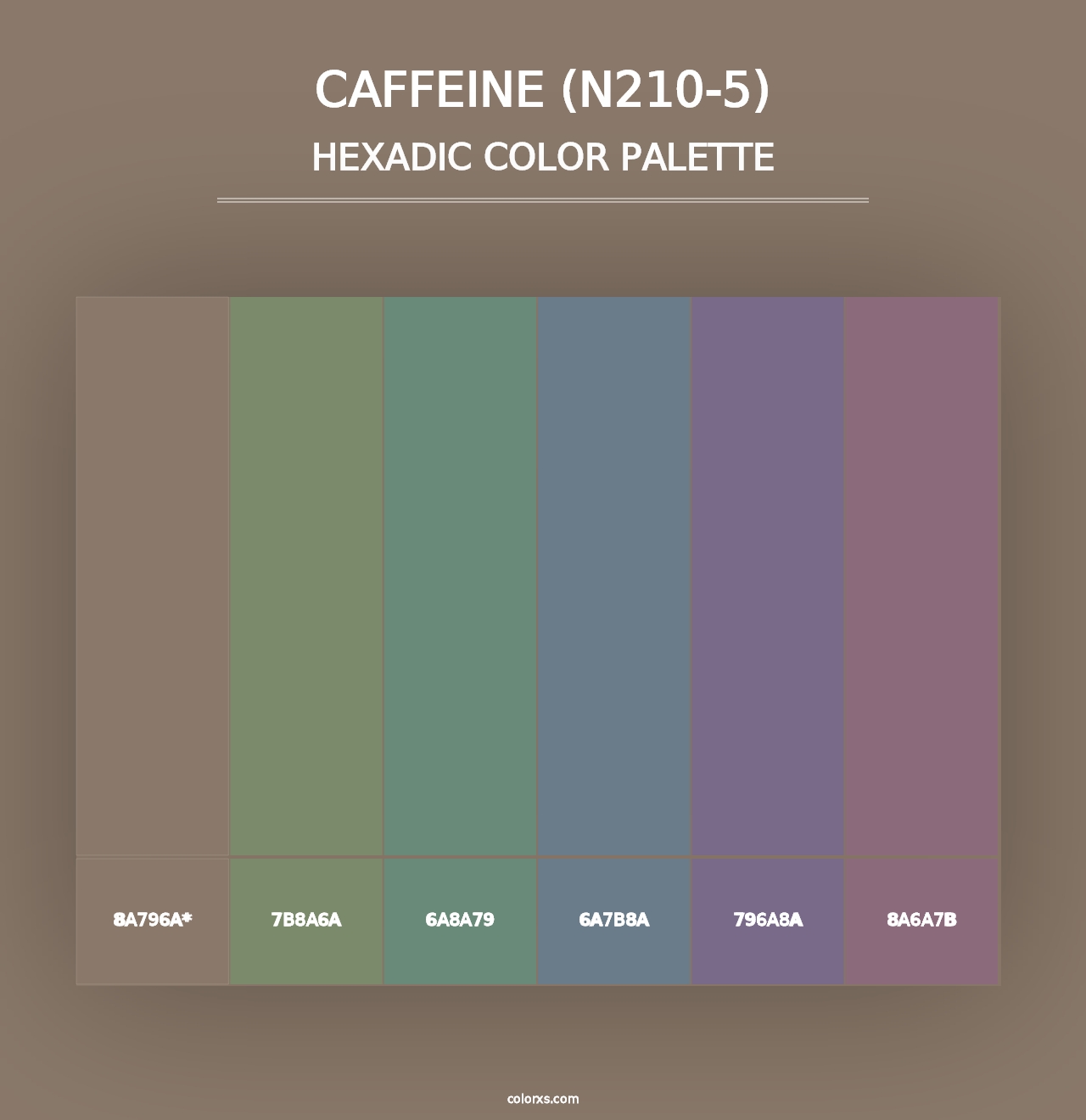 Caffeine (N210-5) - Hexadic Color Palette