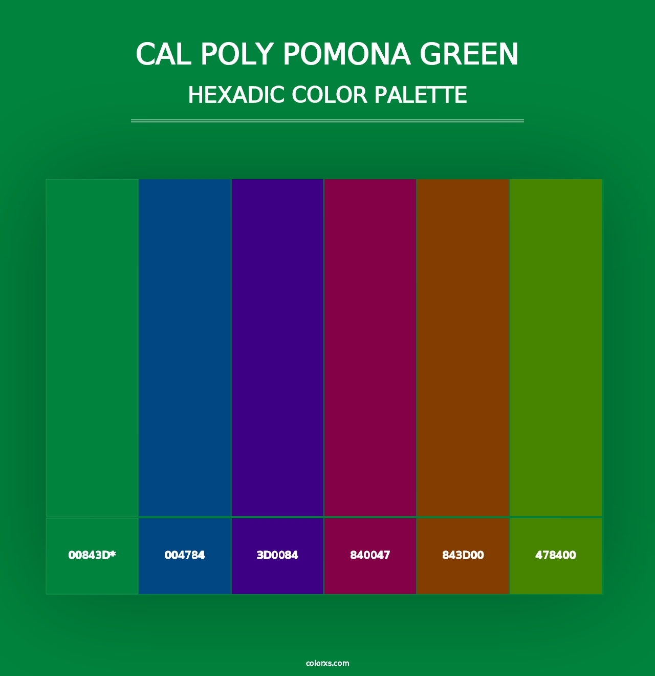 Cal Poly Pomona Green - Hexadic Color Palette