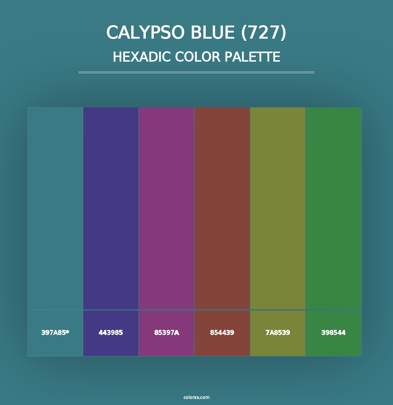 Calypso Blue (727) - Hexadic Color Palette